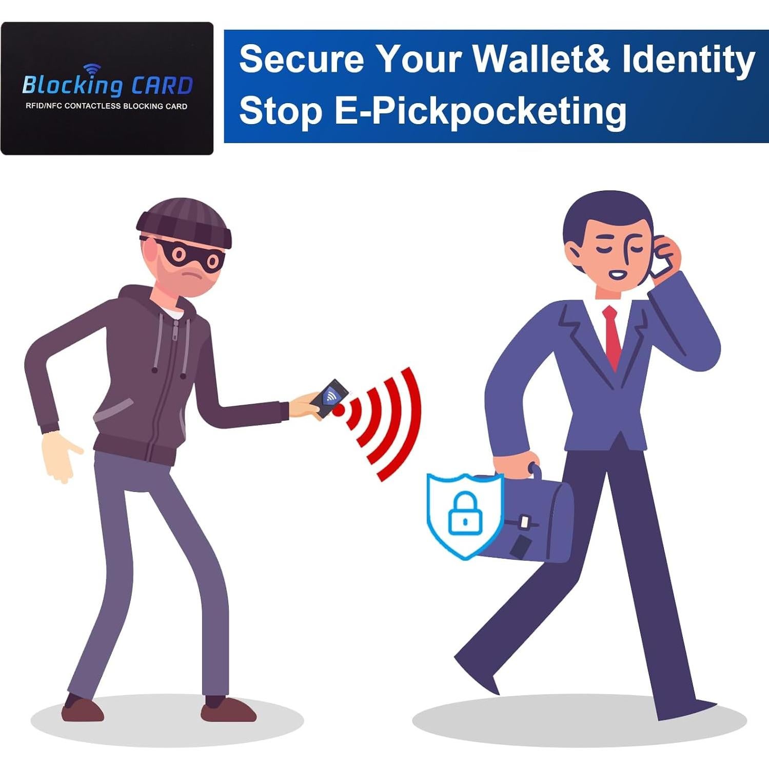 Tarjeta de Bloqueo RFID HIKLOKT - Protección Pasaporte y Billetera - Paquete de 5