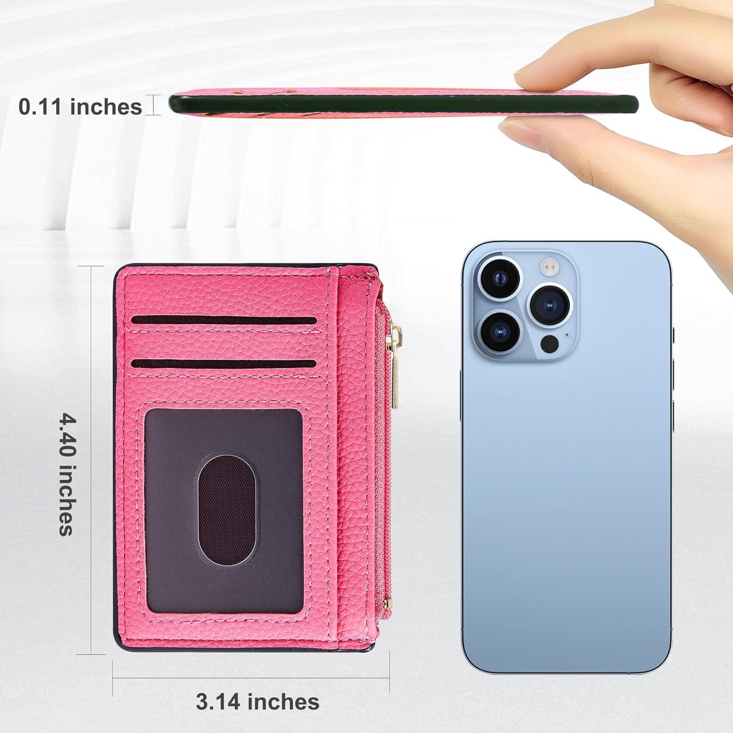 Portatarjetas de Crédito Rosa Minimalista RFID para Mujeres