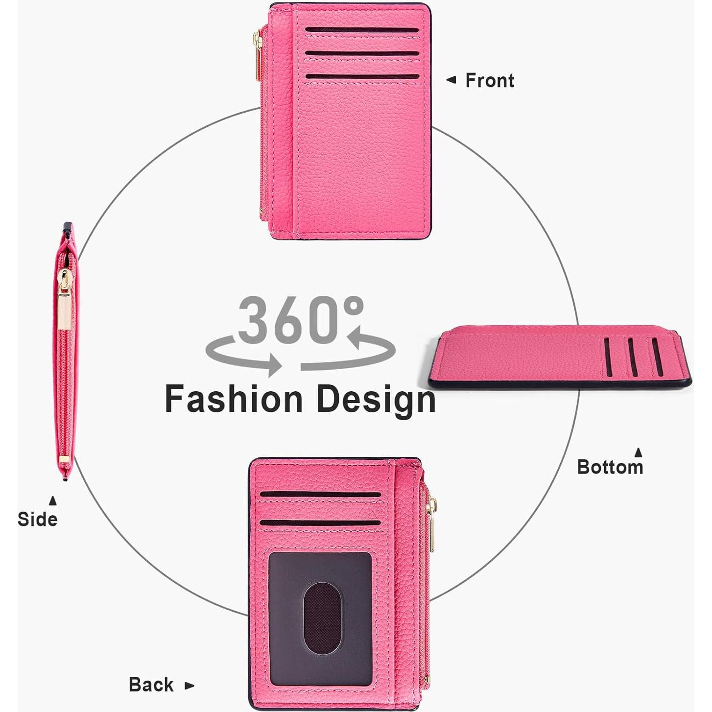 Portatarjetas de Crédito Rosa Minimalista RFID para Mujeres