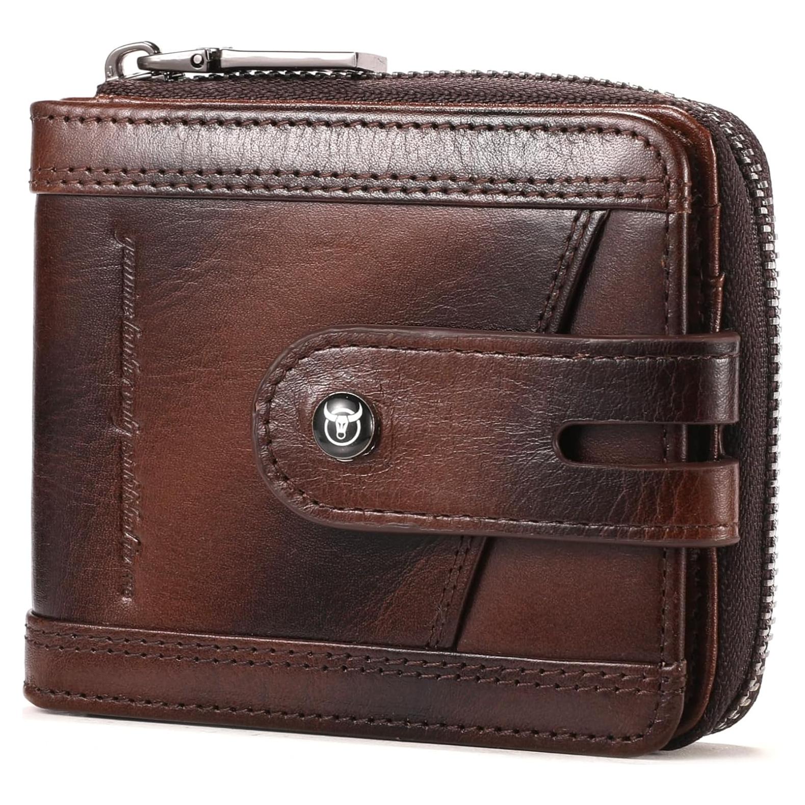 Cartera de Cuero Genuino BULLCAPTAIN T23 con Bloqueo RFID