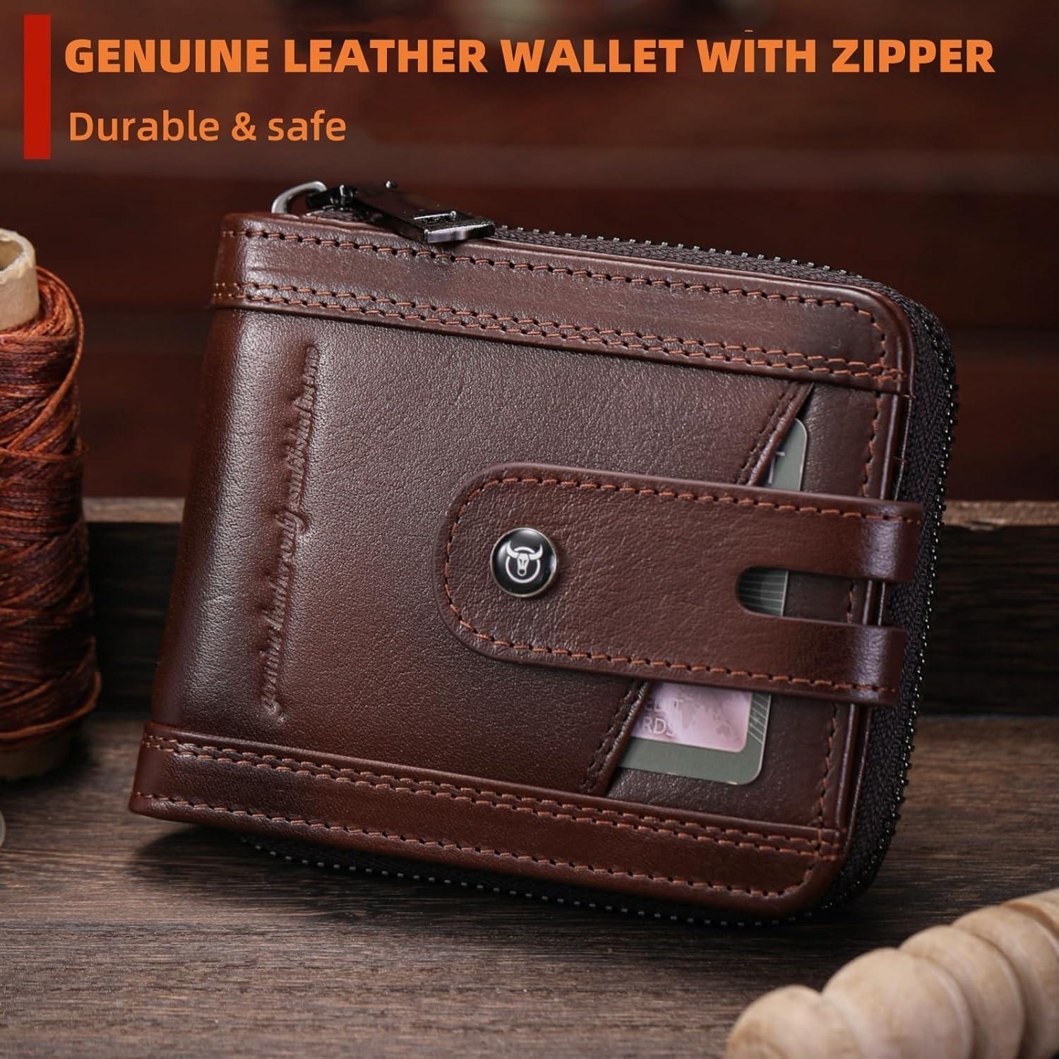 Cartera de Cuero Genuino BULLCAPTAIN T23 con Bloqueo RFID