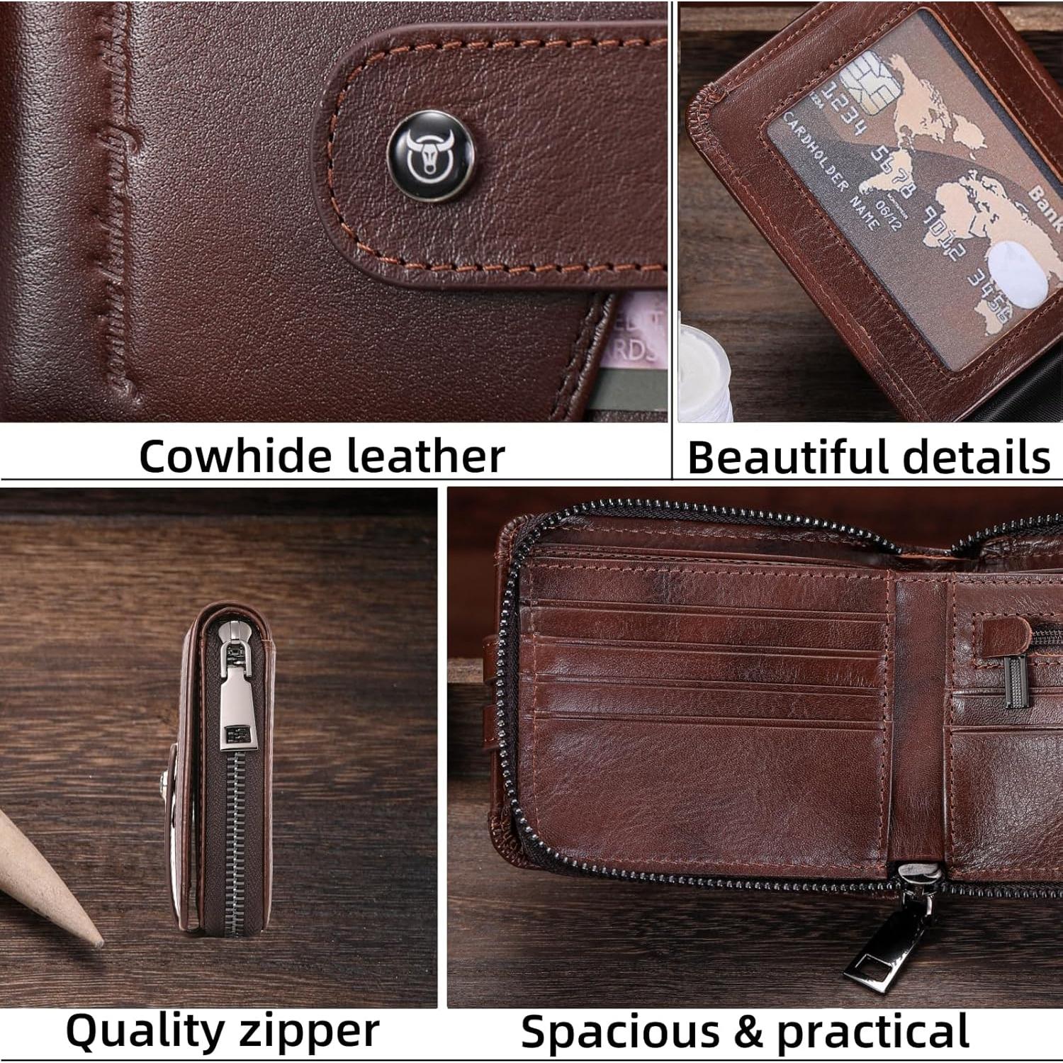 Cartera de Cuero Genuino BULLCAPTAIN T23 con Bloqueo RFID