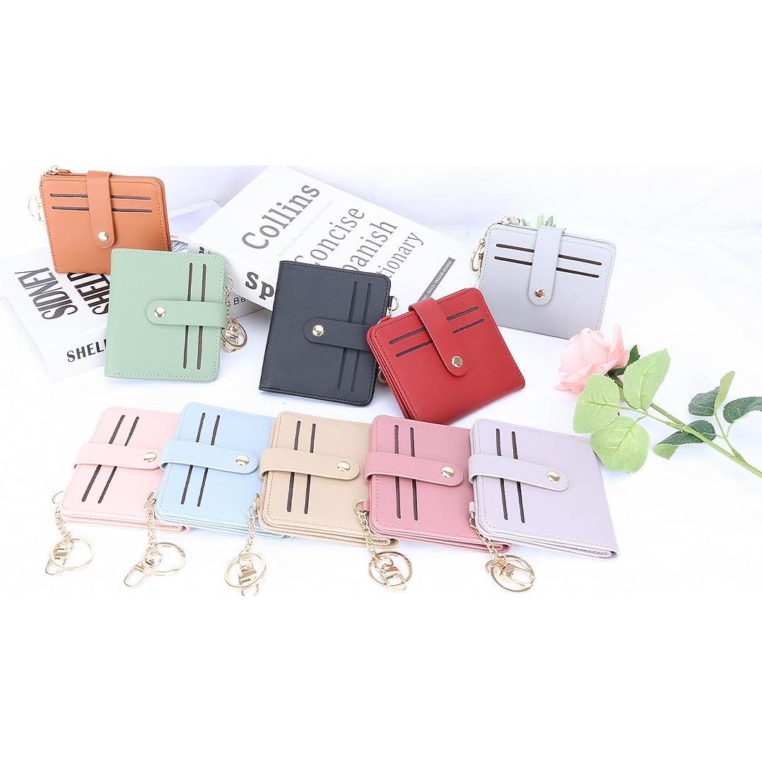 Cartera Pequeña Mujer Airkit Verde RFID Cuero con Llavero