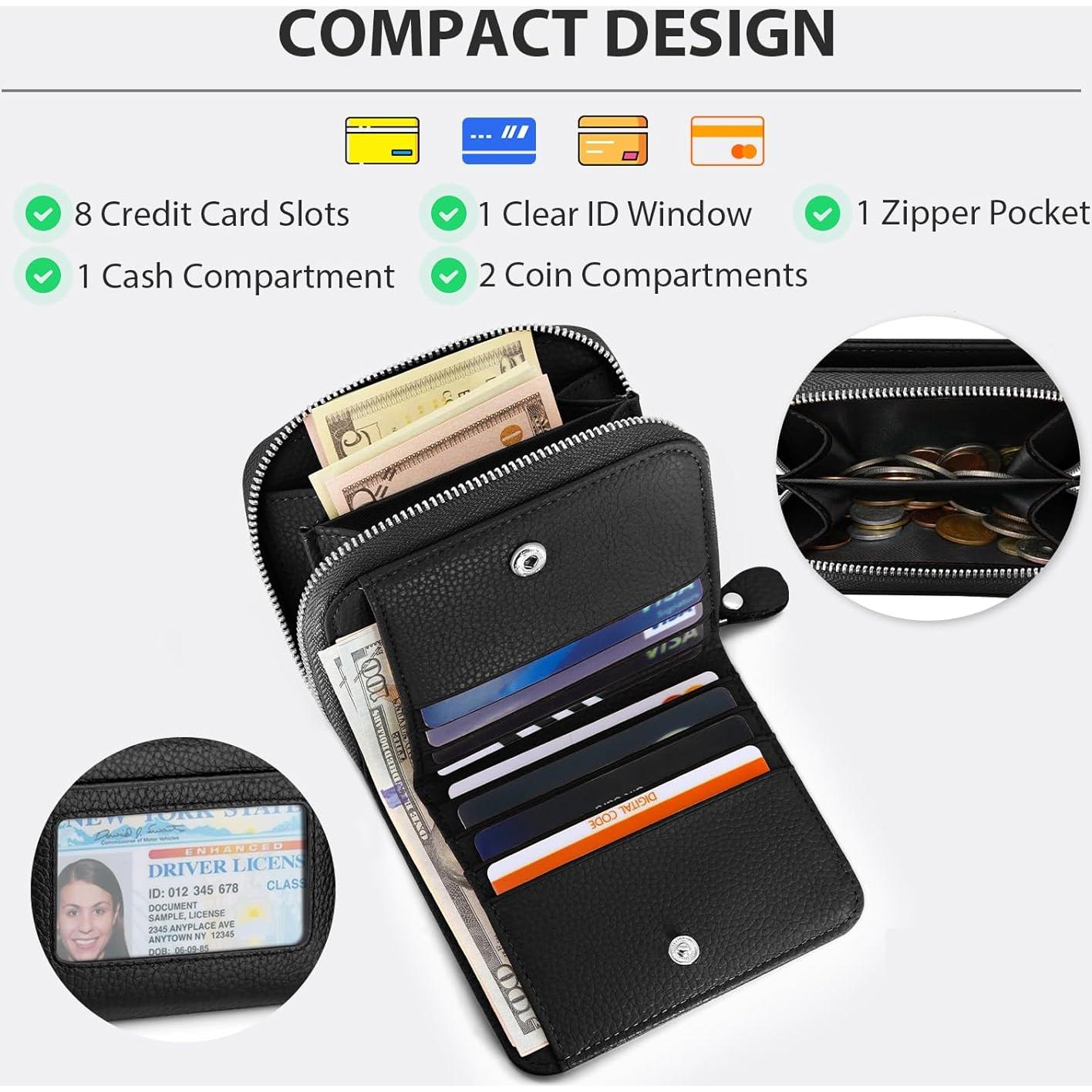 Billetera Pequeña de Cuero Genuino XINNSTAR con Bloqueo RFID