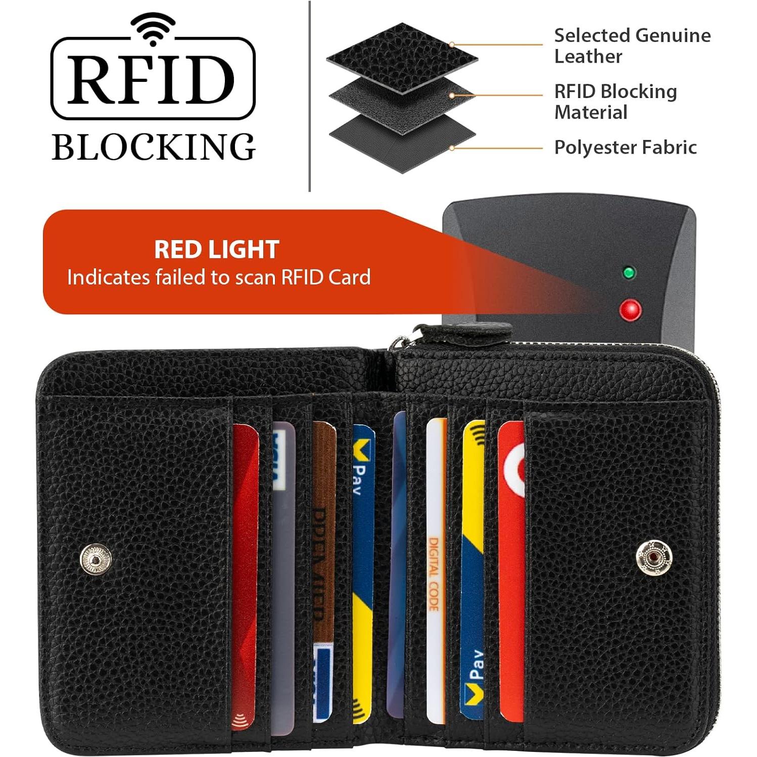 Billetera Pequeña de Cuero Genuino XINNSTAR con Bloqueo RFID