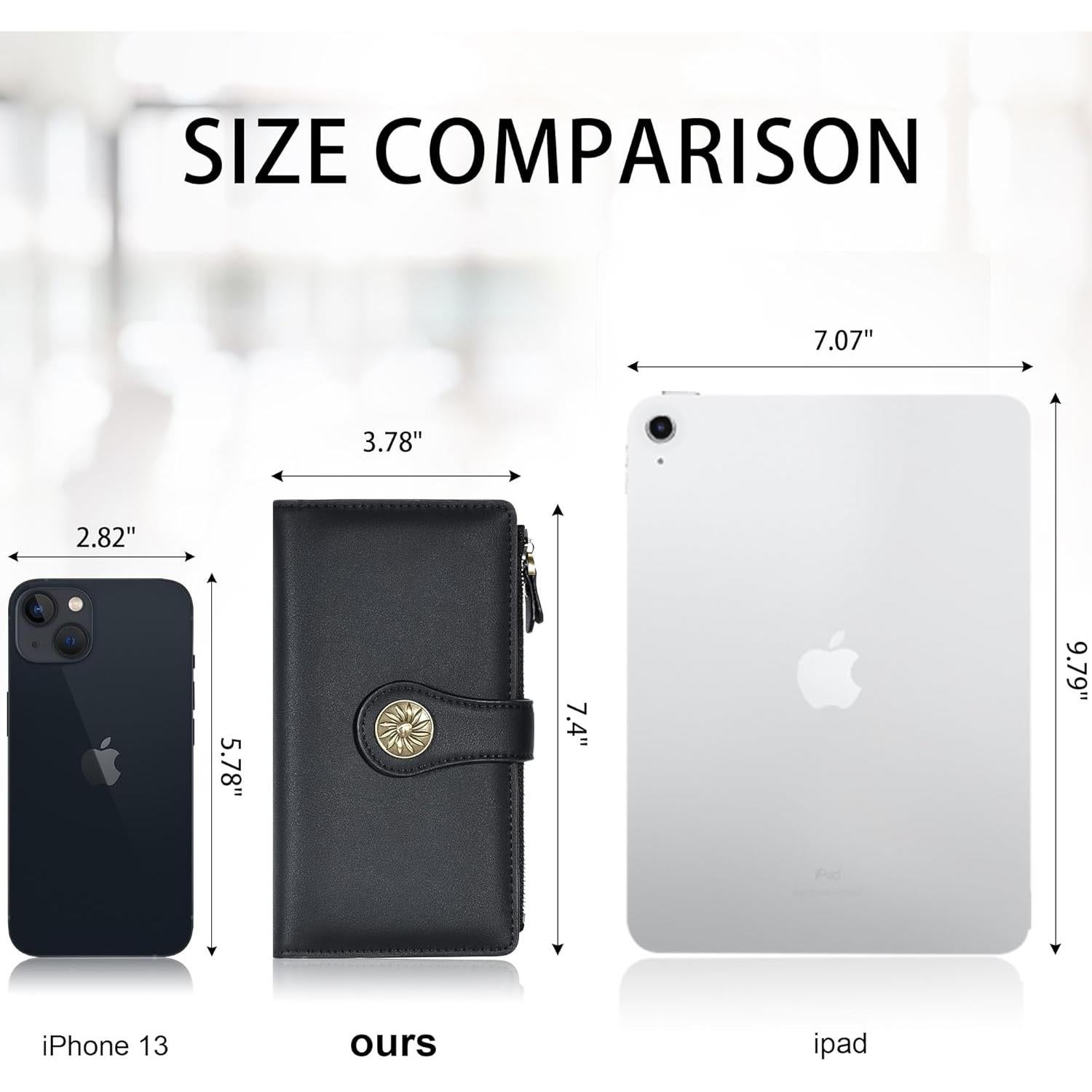 Billetera de Mujer Travelambo RFID Clutch Trifold Negra