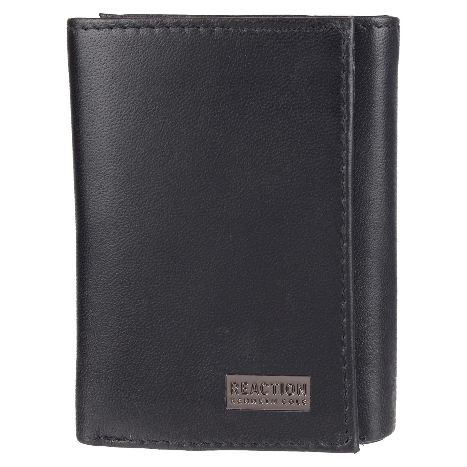 Billetera Kenneth Cole Hombre Piel RFID Slim Trifold Negra