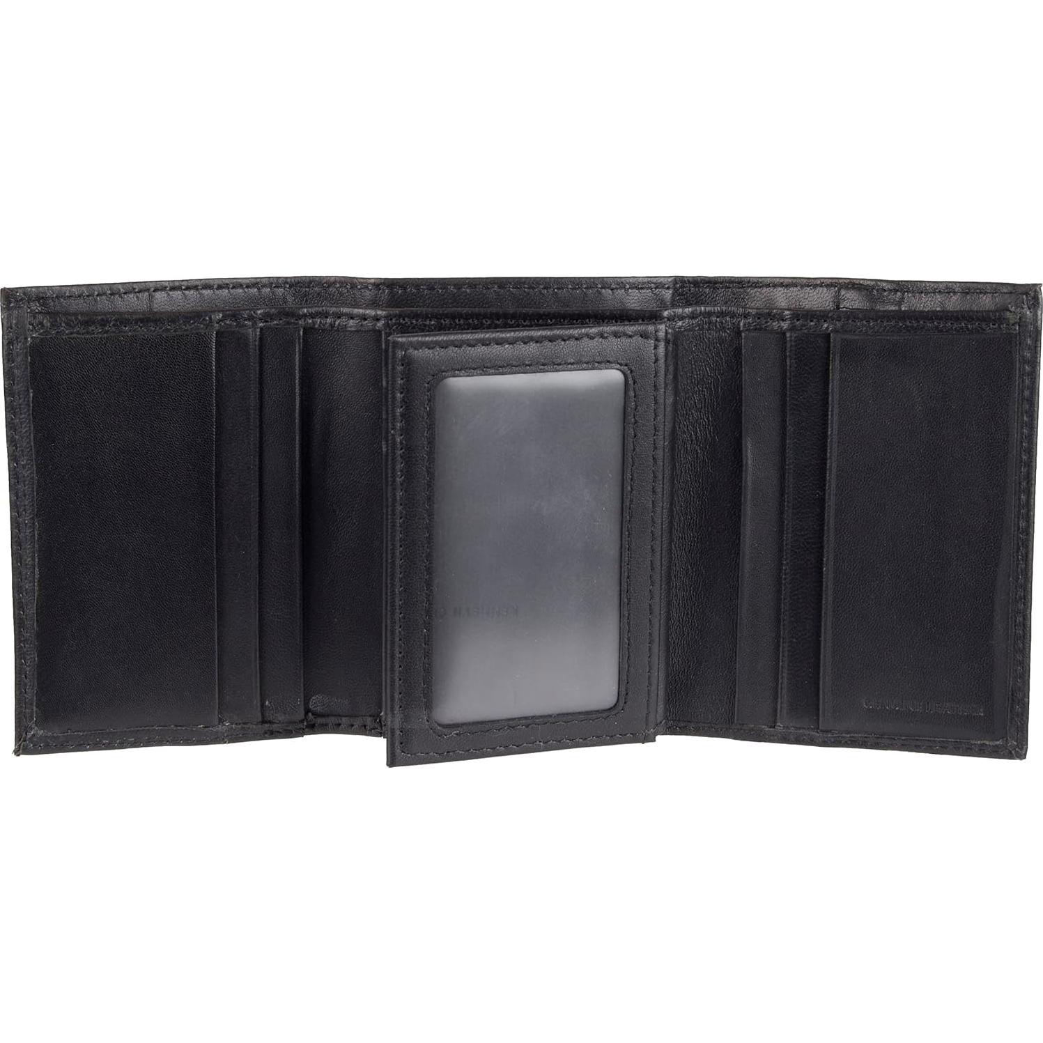 Billetera Kenneth Cole Hombre Piel RFID Slim Trifold Negra