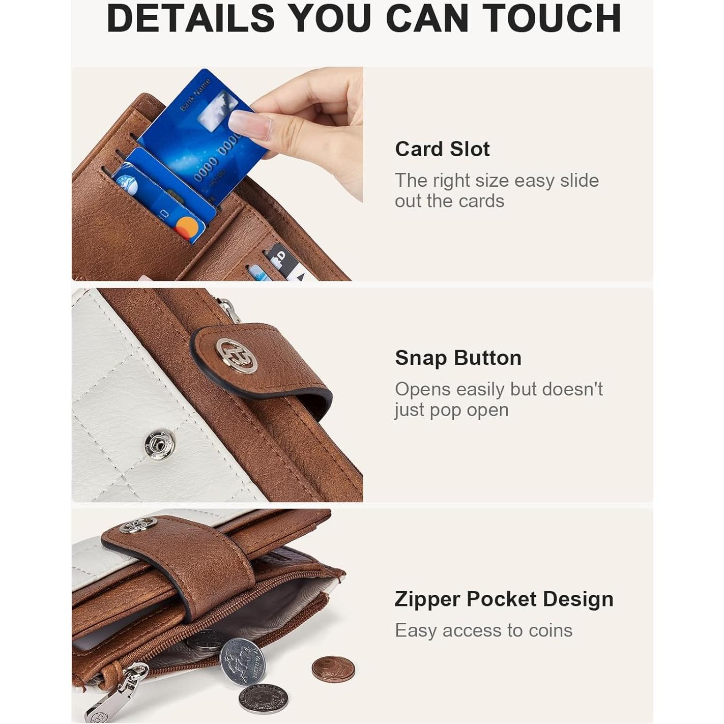 Cartera Pequeña BOSTANTEN de Cuero con Bloqueo RFID Beige