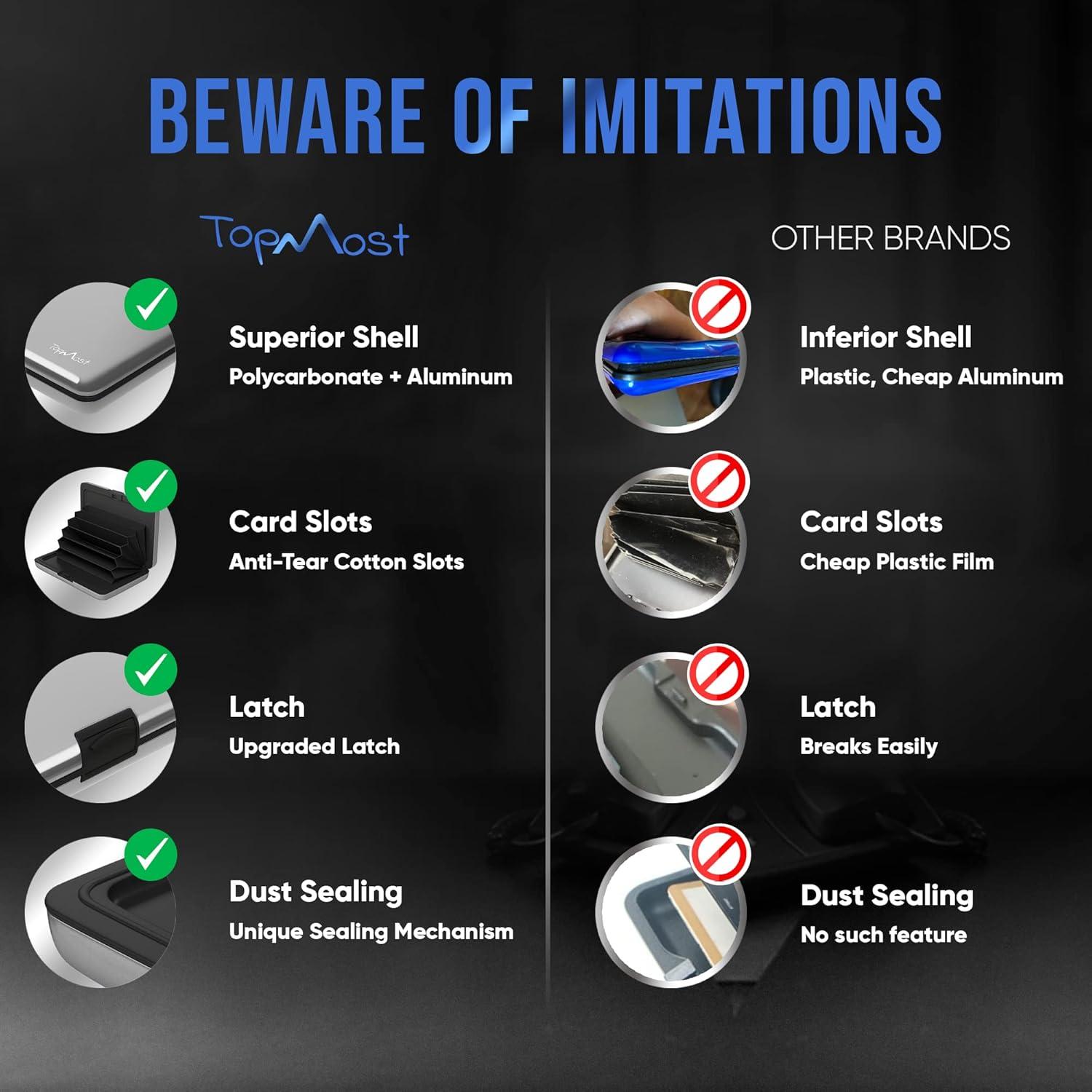 Billetera RFID TopMost Aluminio 6 Compartimentos Azul