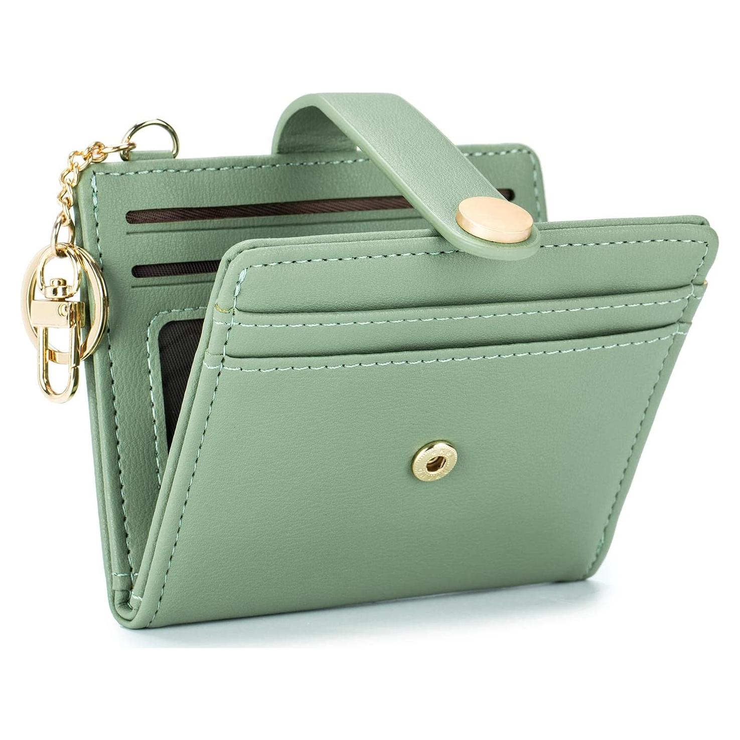 Cartera Slim POIUGOYA para Mujeres con Bloqueo RFID - Verde