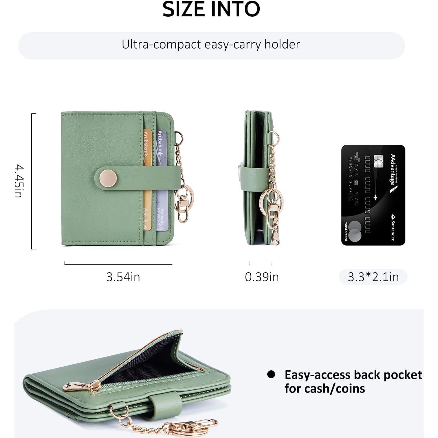 Cartera Slim POIUGOYA para Mujeres con Bloqueo RFID - Verde