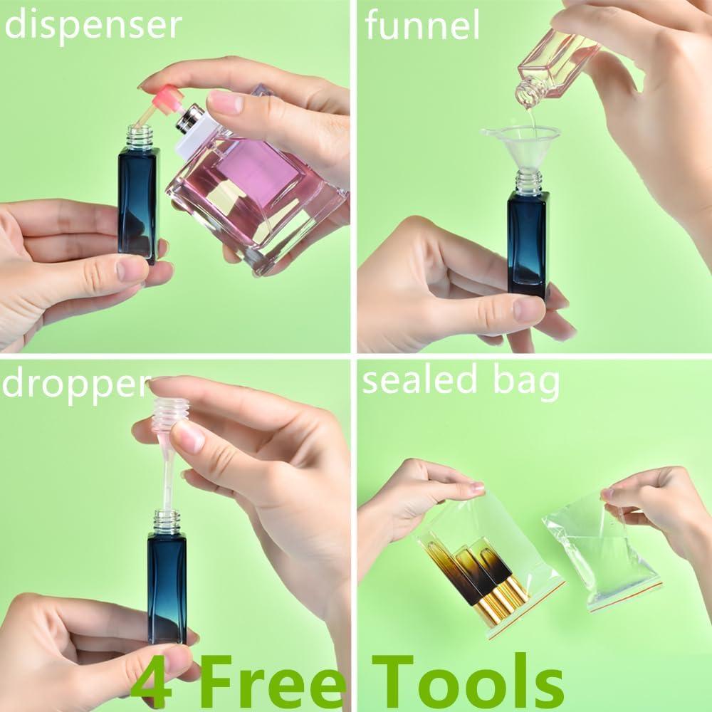 Botellas de Perfume Rellenables Yikimyfo 10ml 3 Pcs Vidrio