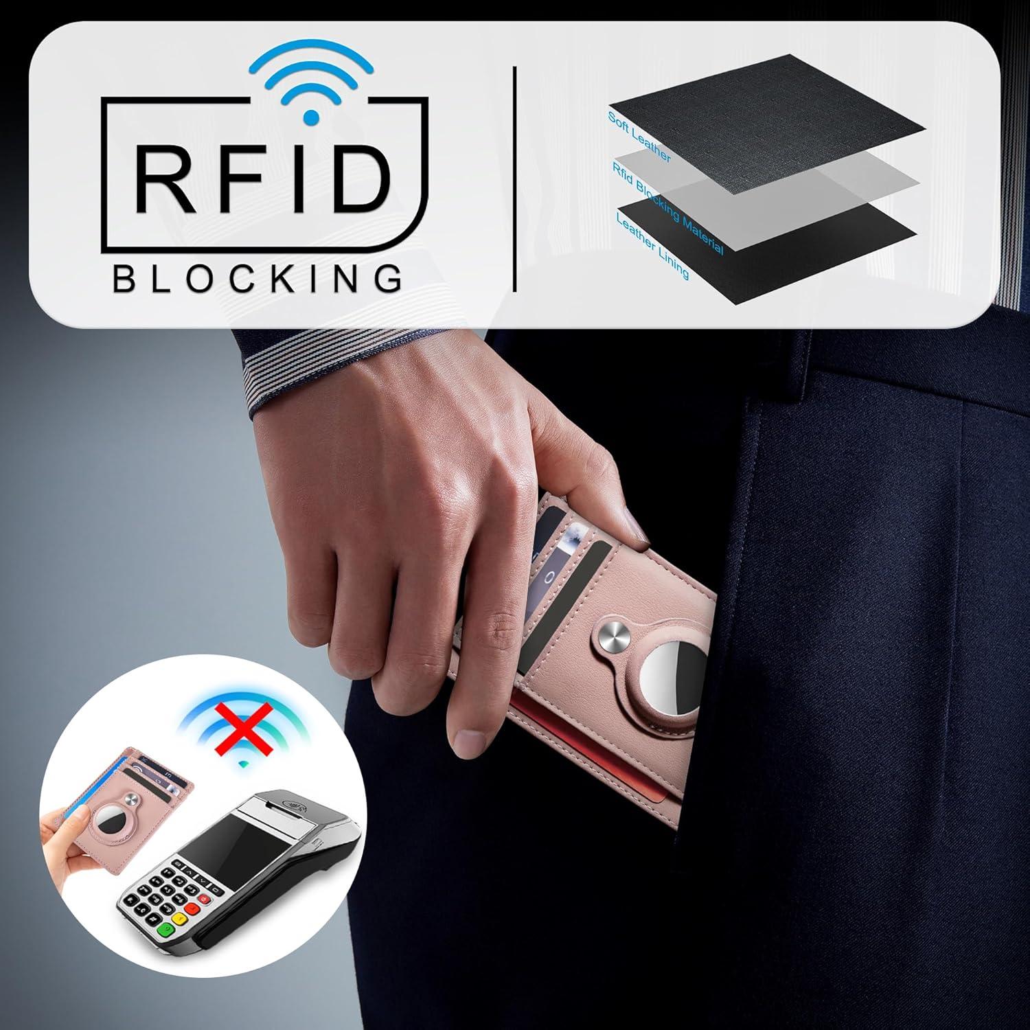 Billetera Slim Minimalista Hawanik con Soporte para AirTag RFID