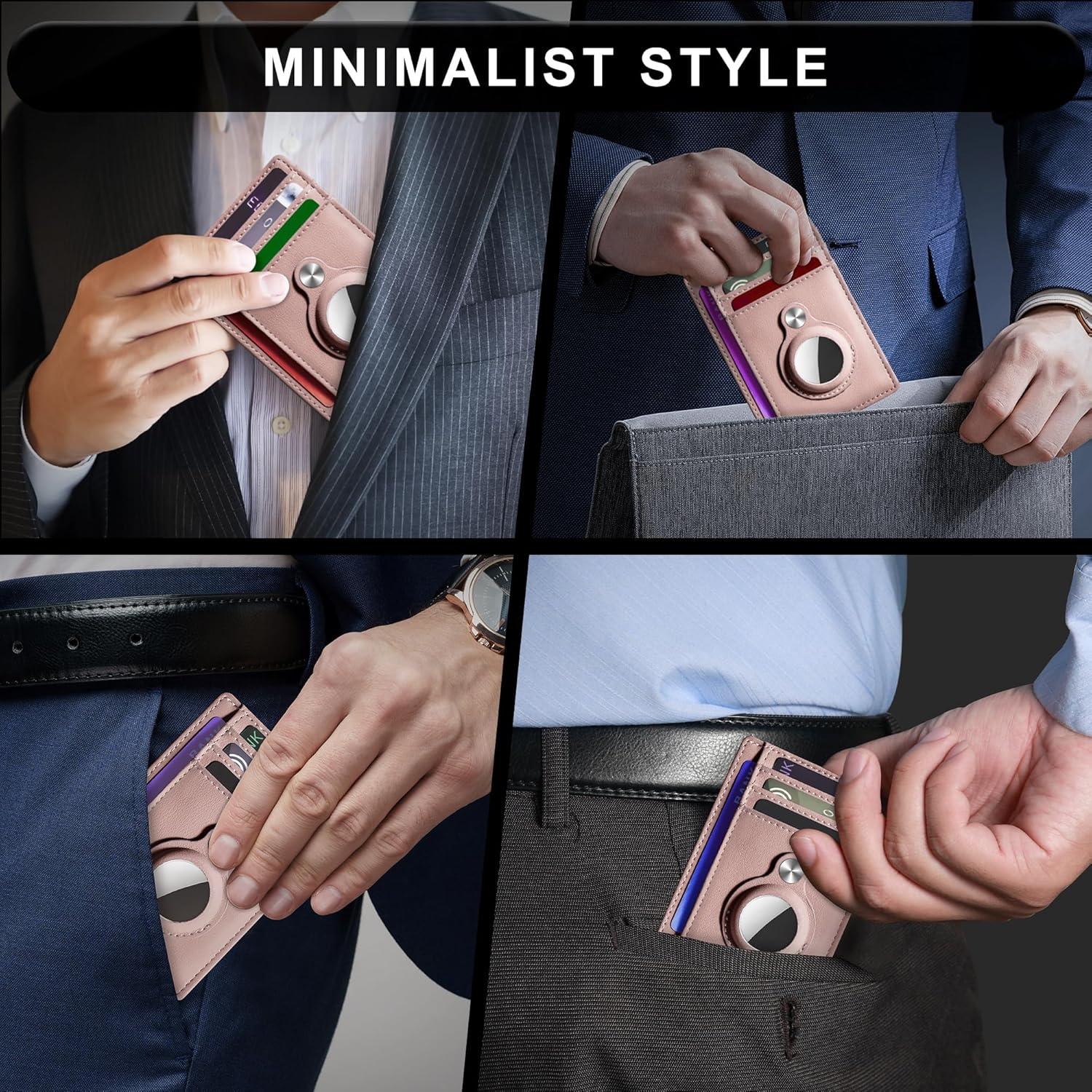 Billetera Slim Minimalista Hawanik con Soporte para AirTag RFID