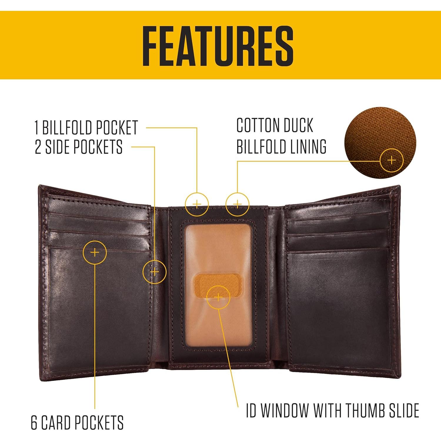 Cartera Bifold de Cuero Carhartt para Hombres con RFID