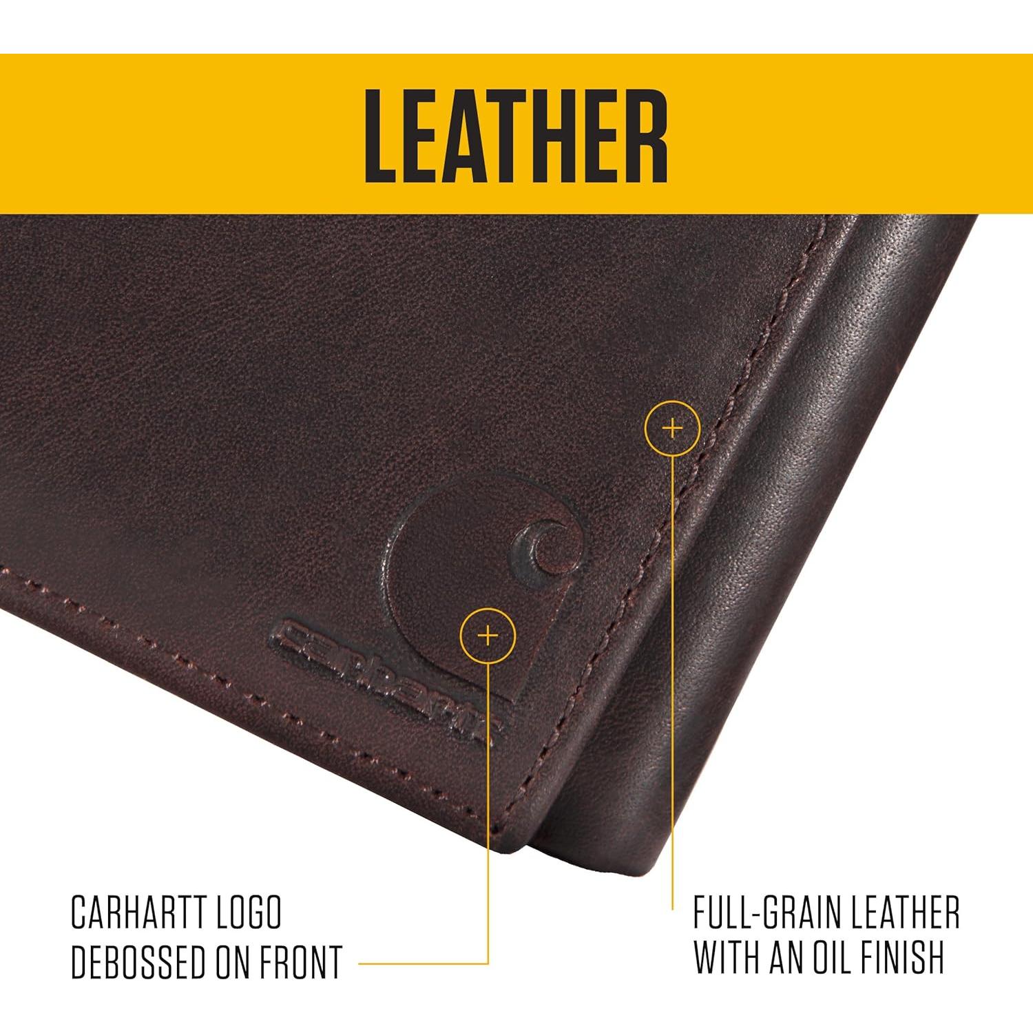 Cartera Bifold de Cuero Carhartt para Hombres con RFID