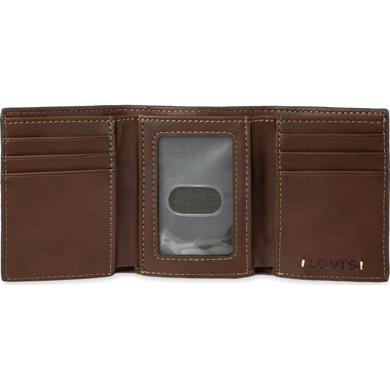 Billetera Trifold Hombre Levi's - Elegante, Delgada, 6 Ranuras