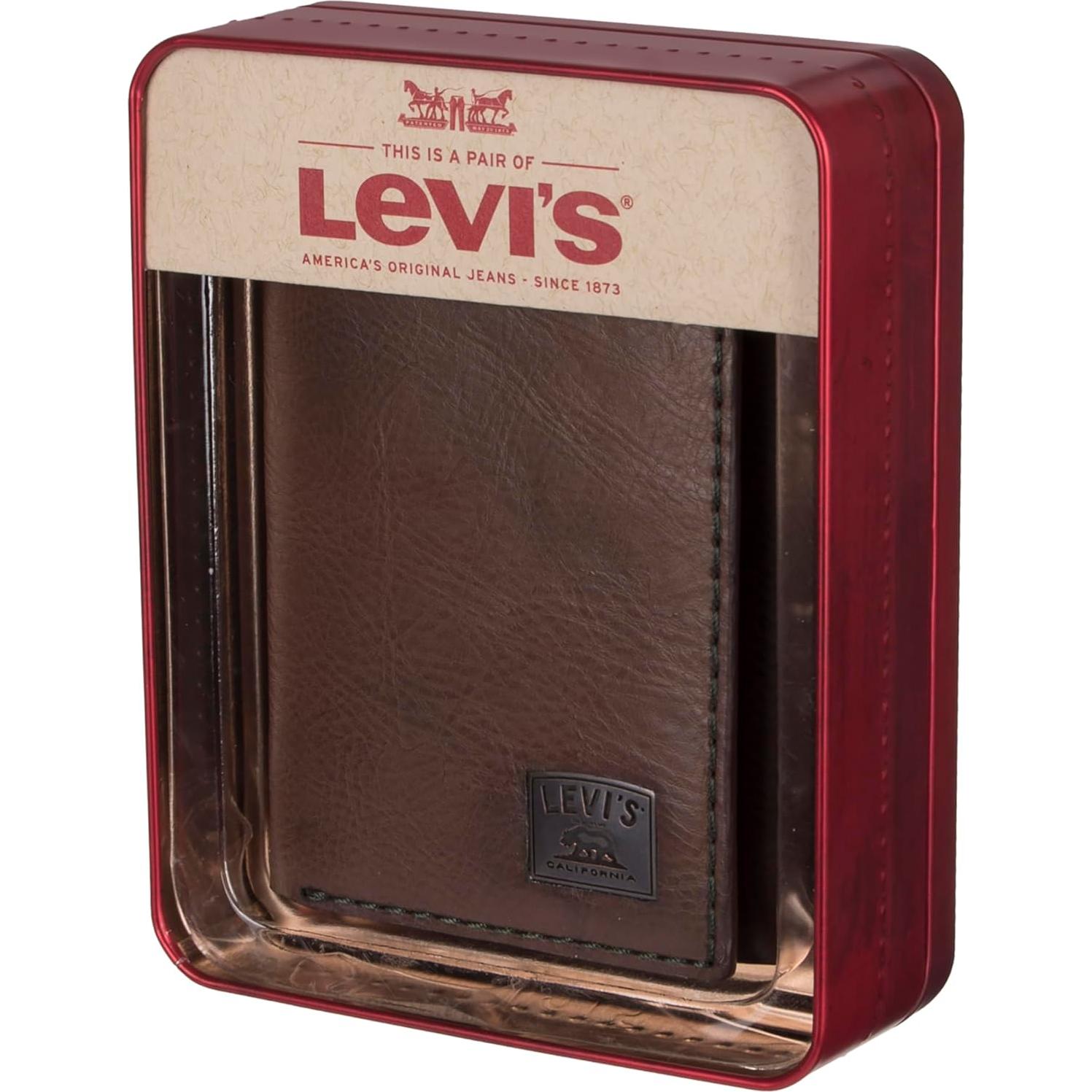 Billetera Trifold Hombre Levi's - Elegante, Delgada, 6 Ranuras