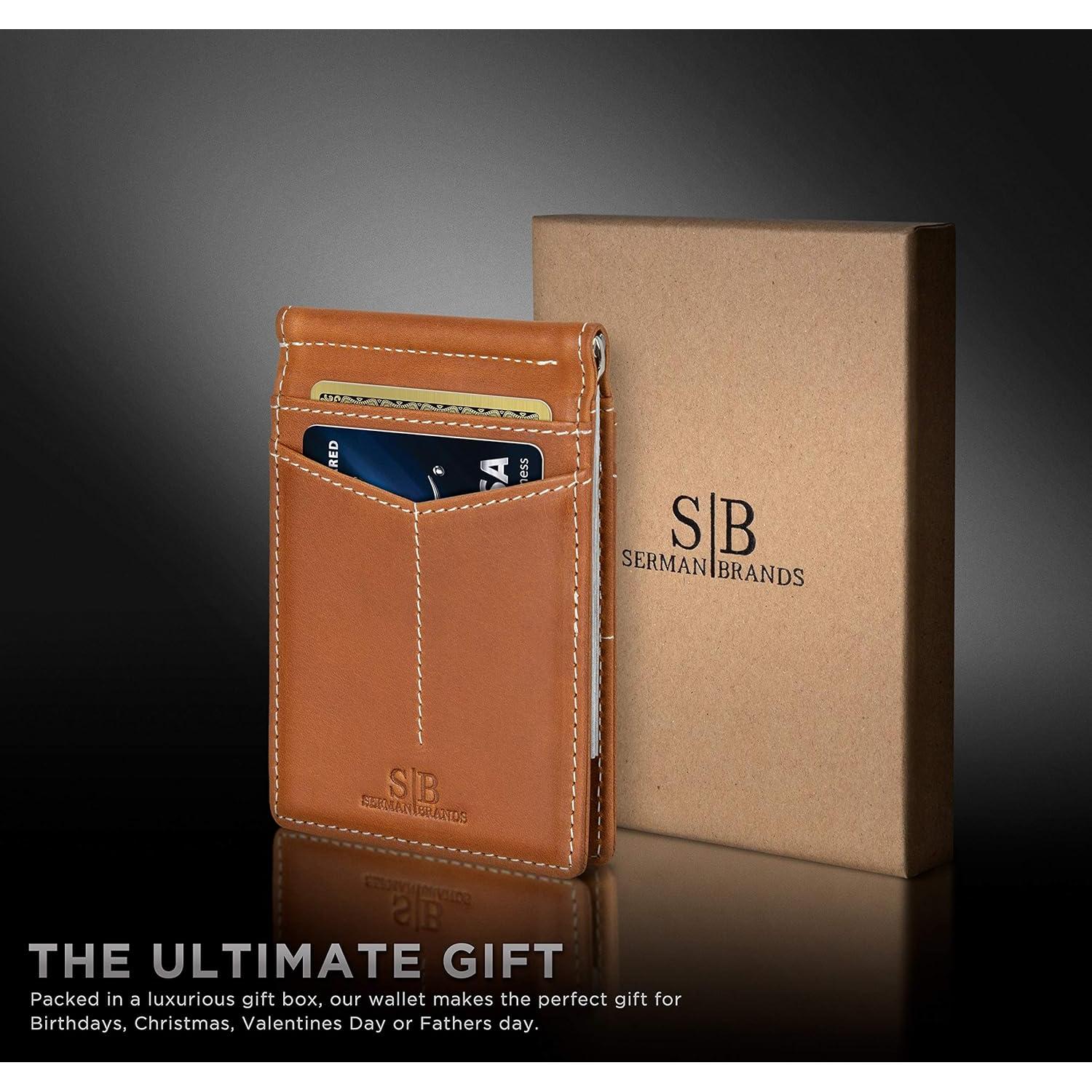 Cartera delgada SERMAN BRANDS Rogue - Cuero genuino, bloqueadora RFID