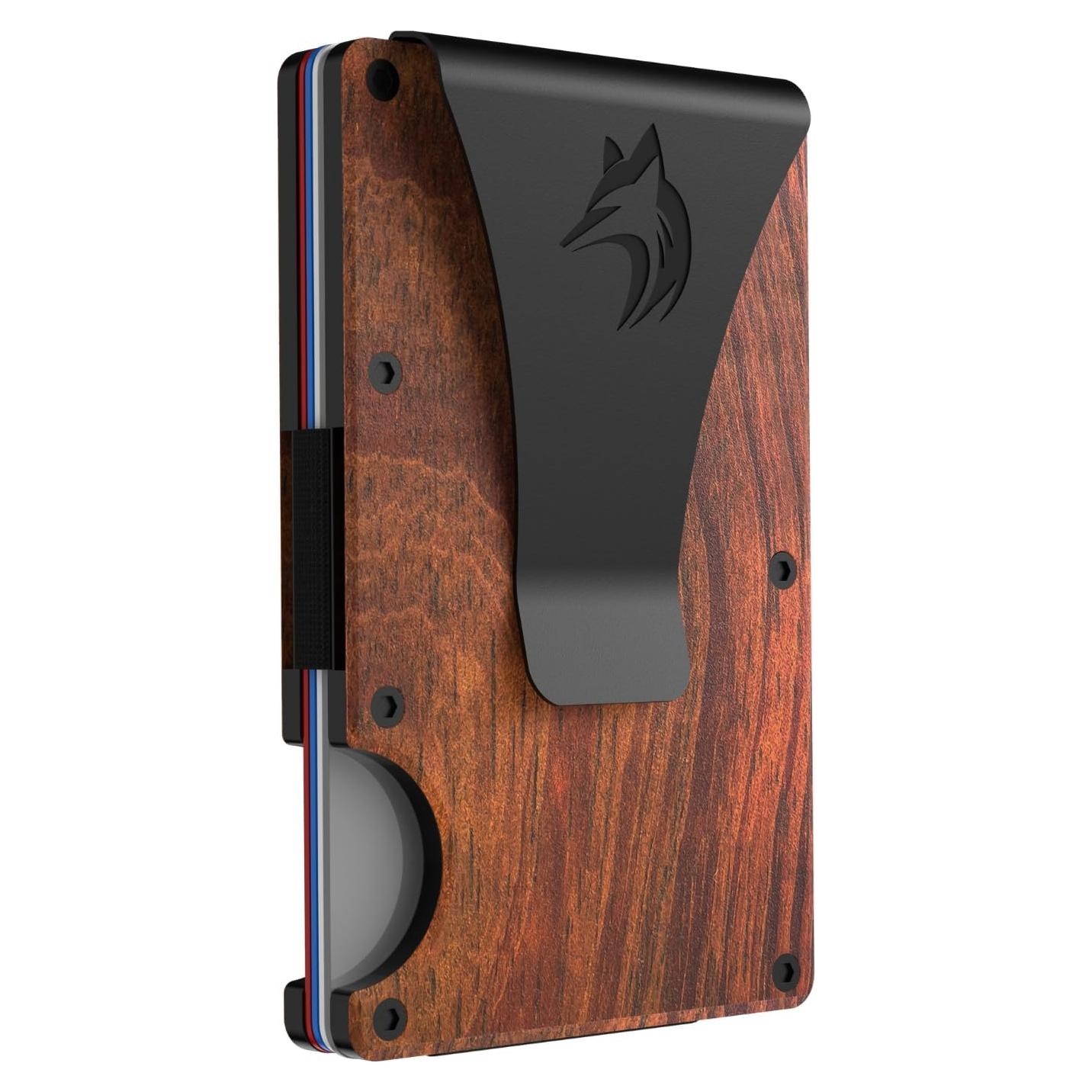 Cartera de Metal TRAVELINGO para Hombres RFID Slim Nogal