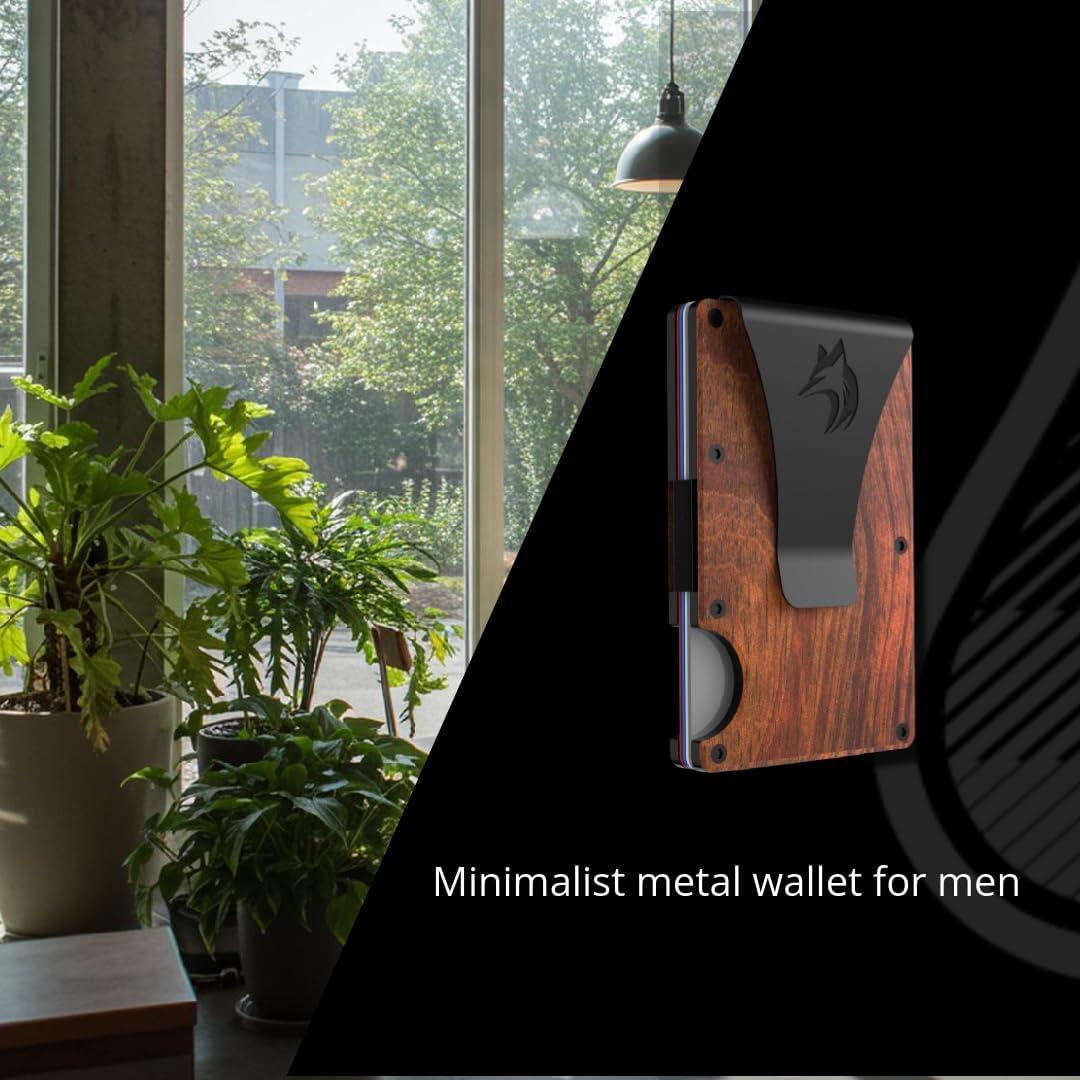 Cartera de Metal TRAVELINGO para Hombres RFID Slim Nogal