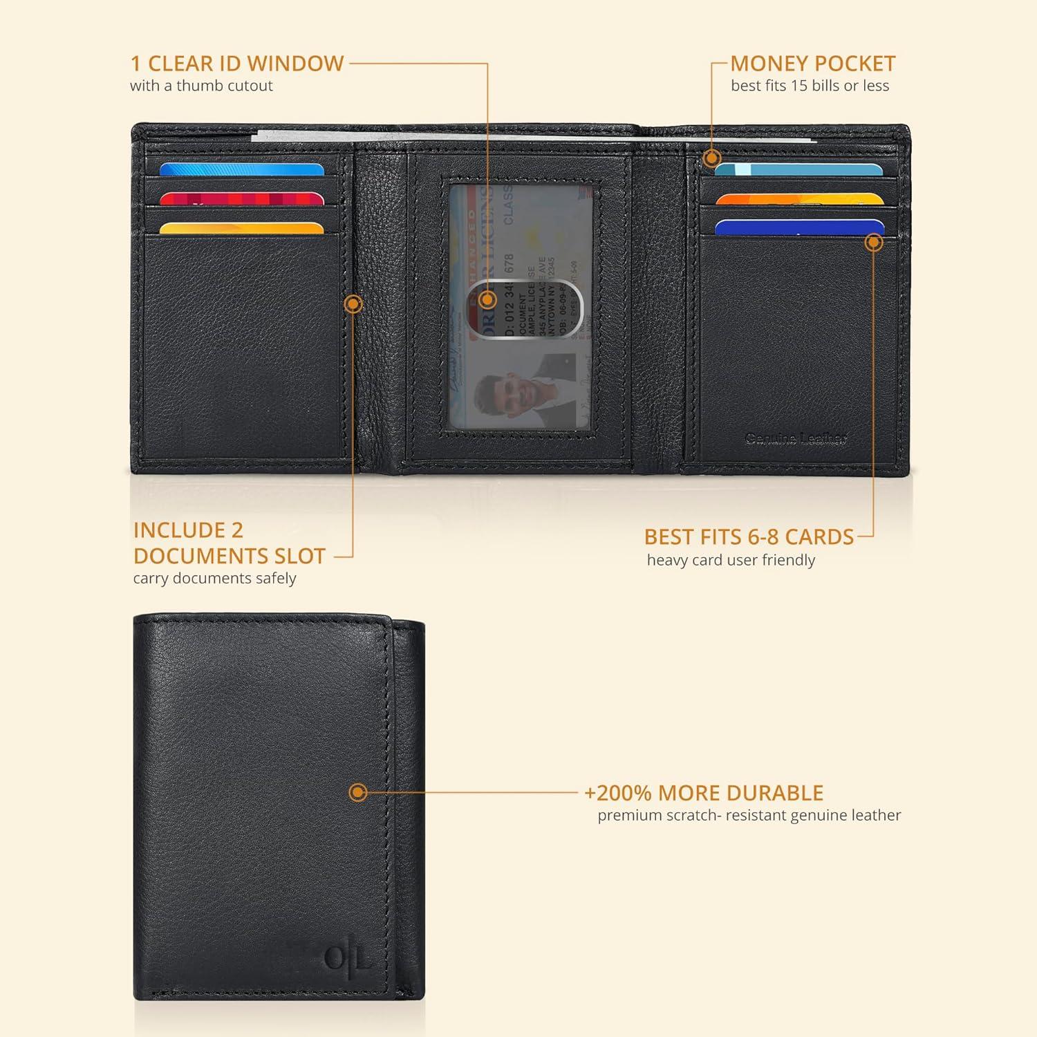 Cartera Trifold de Cuero Clifton Heritage con Bloqueo RFID