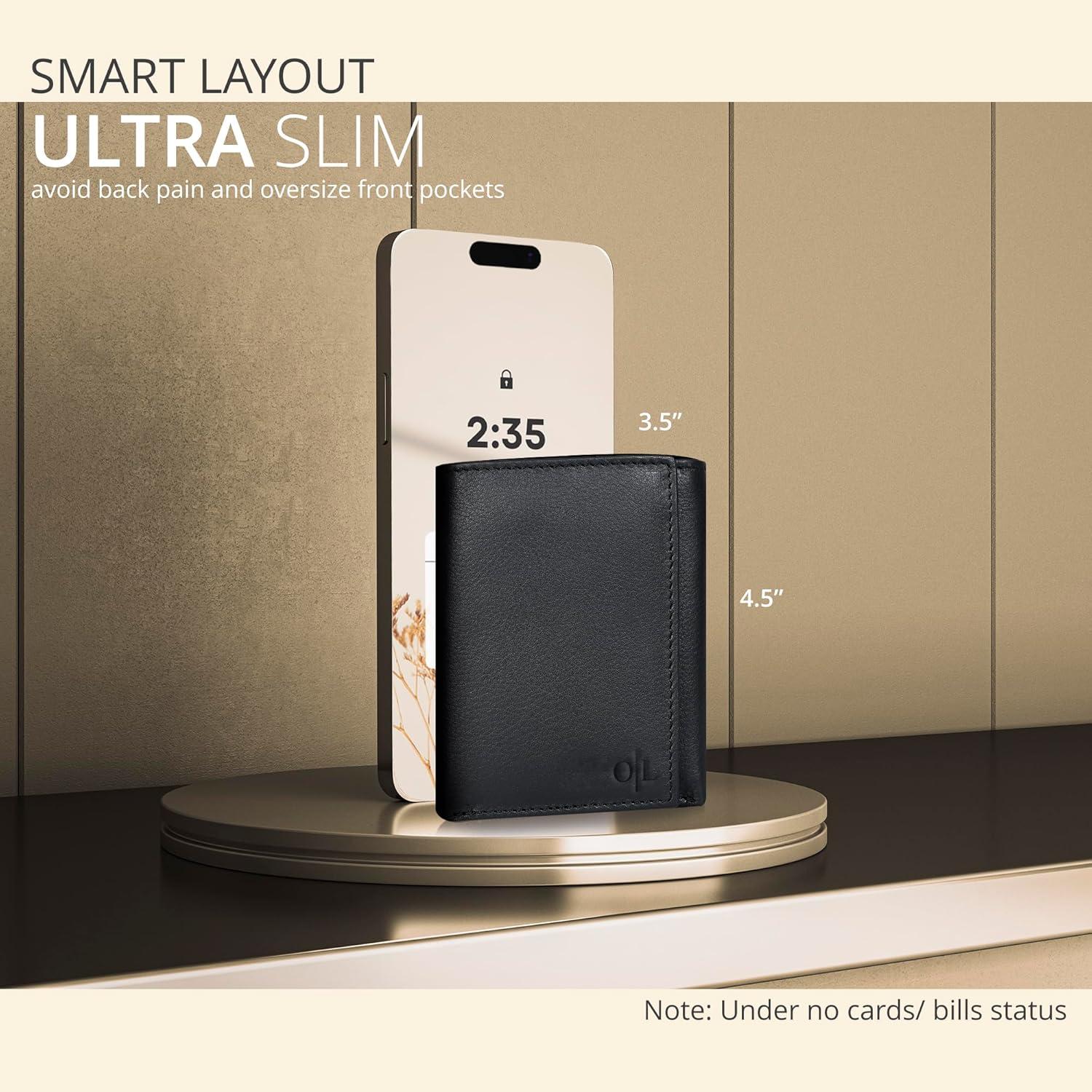 Cartera Trifold de Cuero Clifton Heritage con Bloqueo RFID