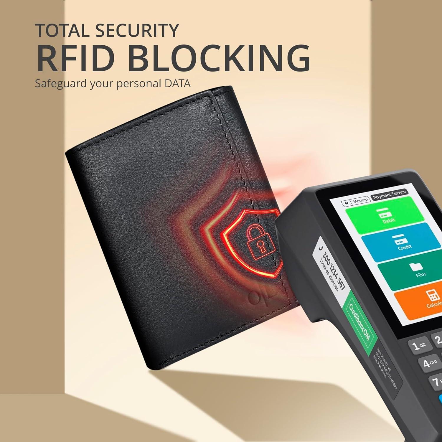 Cartera Trifold de Cuero Clifton Heritage con Bloqueo RFID