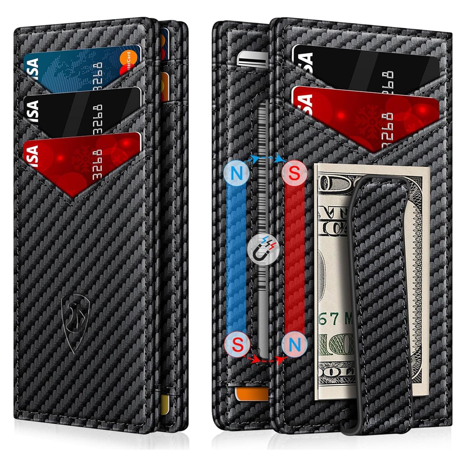 Billetera delgada ZALVEX para hombres con bloqueo RFID y clip