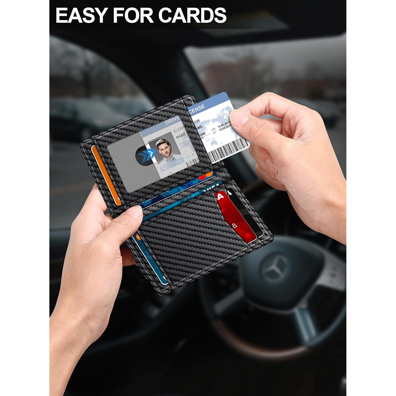 Billetera delgada ZALVEX para hombres con bloqueo RFID y clip