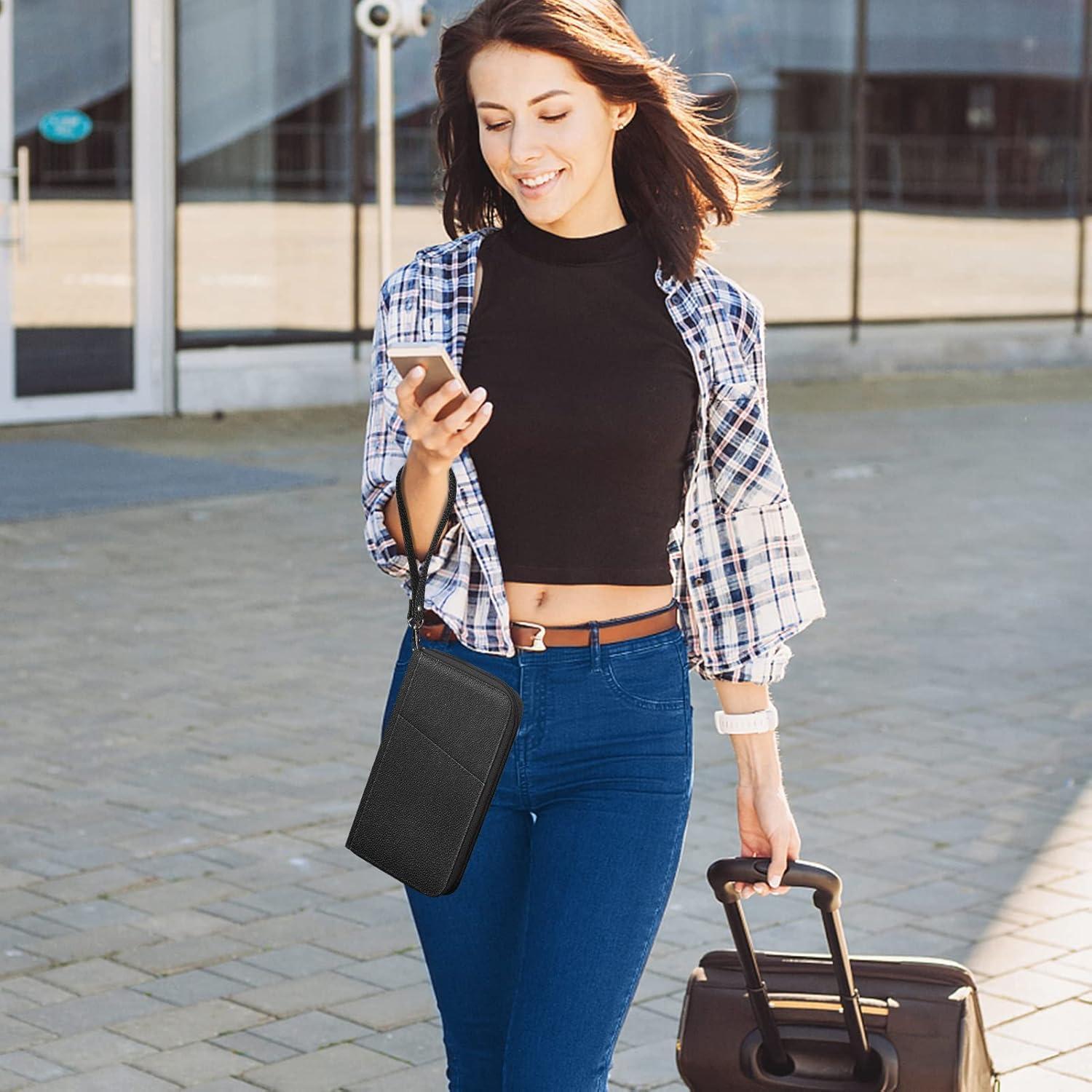 Billetera Organizador de Pasaportes Fintie APPA - RFID, Unisex, Negro