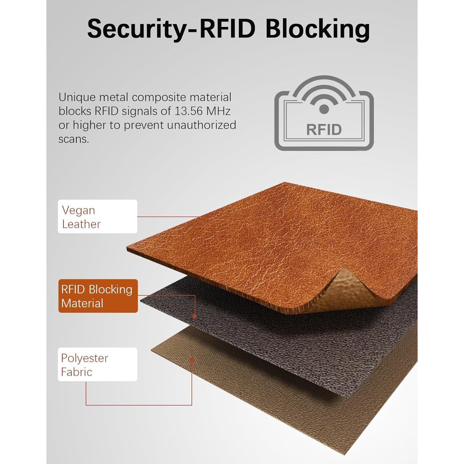 Cartera de Cuero BOSTANTEN para Mujeres con Bloqueo RFID Marrón