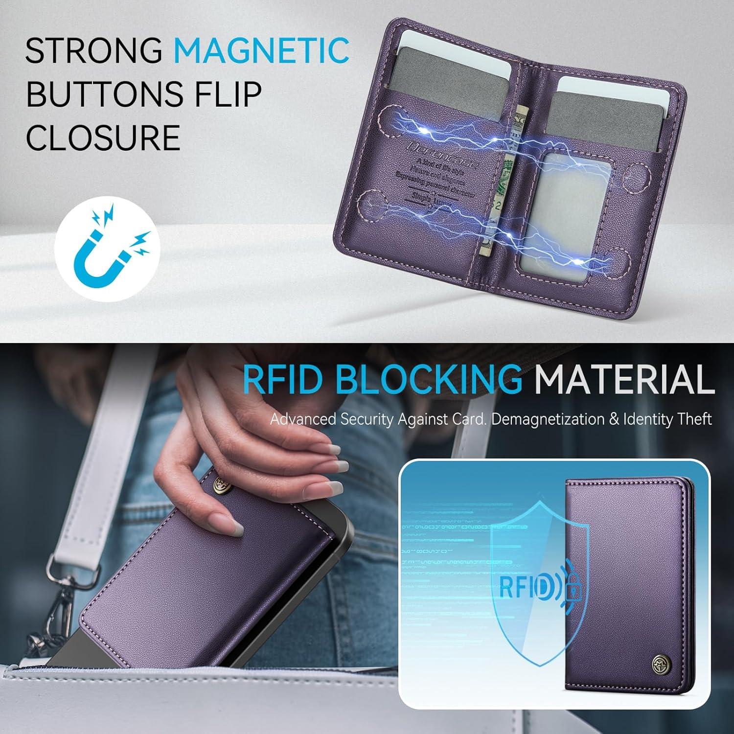 Cartera Magnética Defencase PU con Bloqueo RFID para iPhone
