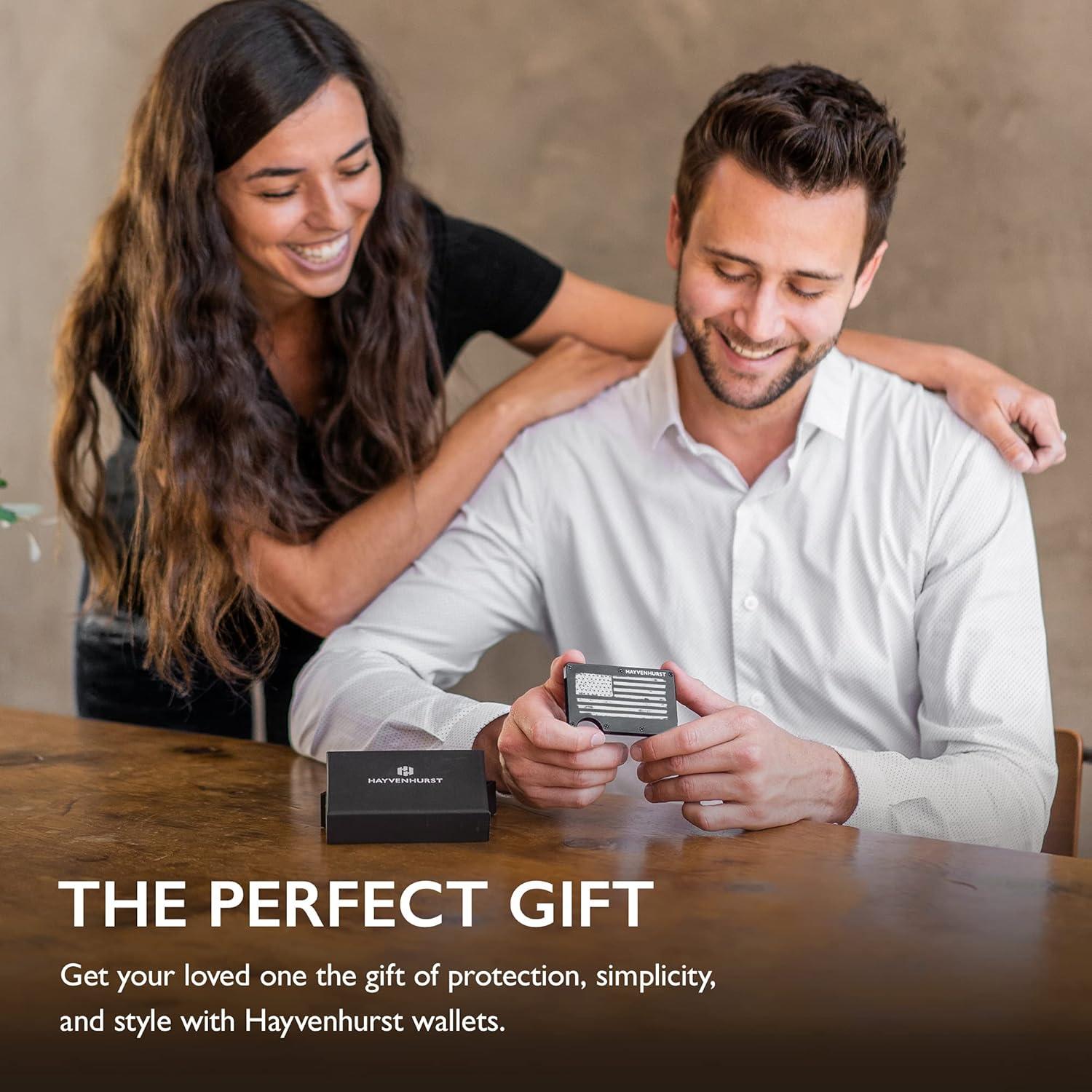 Billetera delgada Hayvenhurst para hombres - Clip para dinero, bloquea RFID, 12 tarjetas