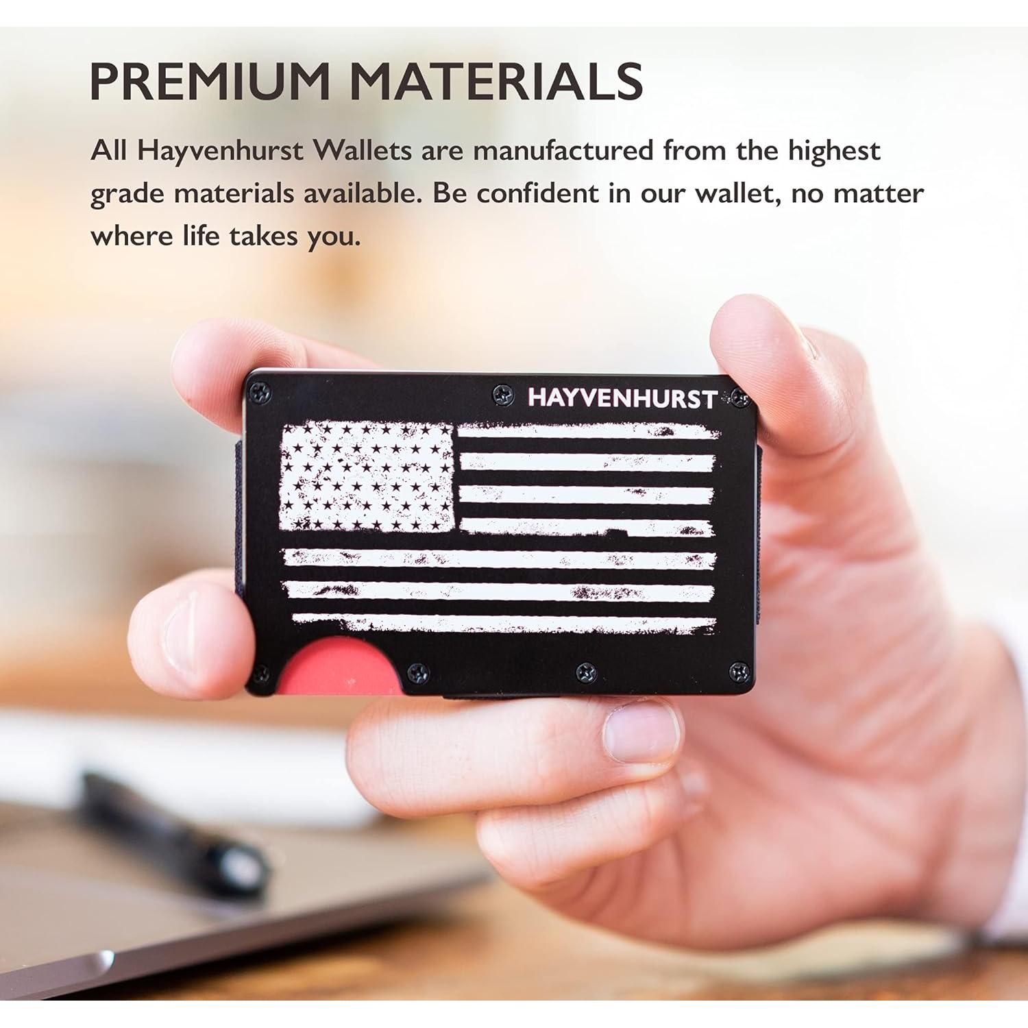 Billetera delgada Hayvenhurst para hombres - Clip para dinero, bloquea RFID, 12 tarjetas