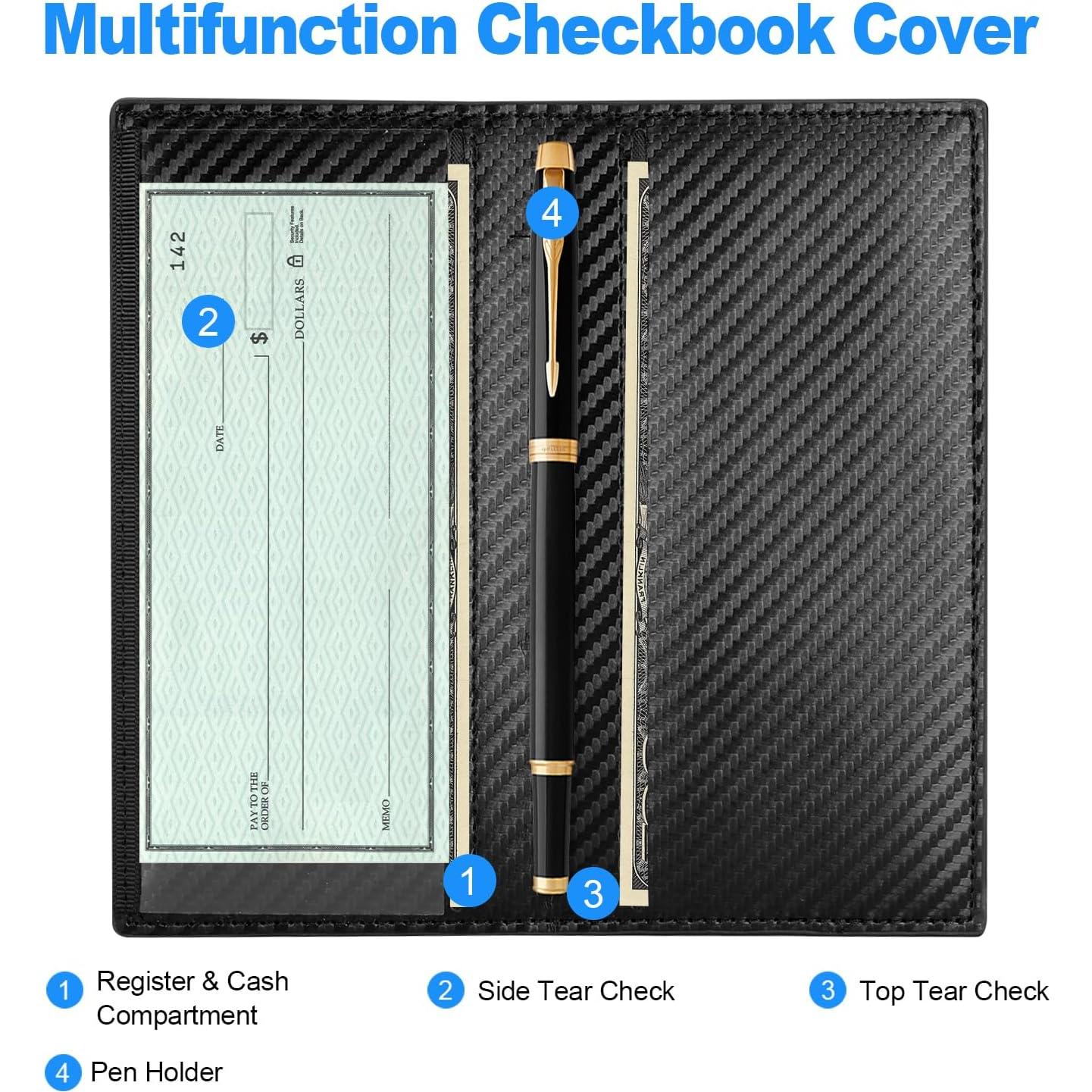 Funda de Chequera de Cuero Premium Casmonal con Bloqueo RFID