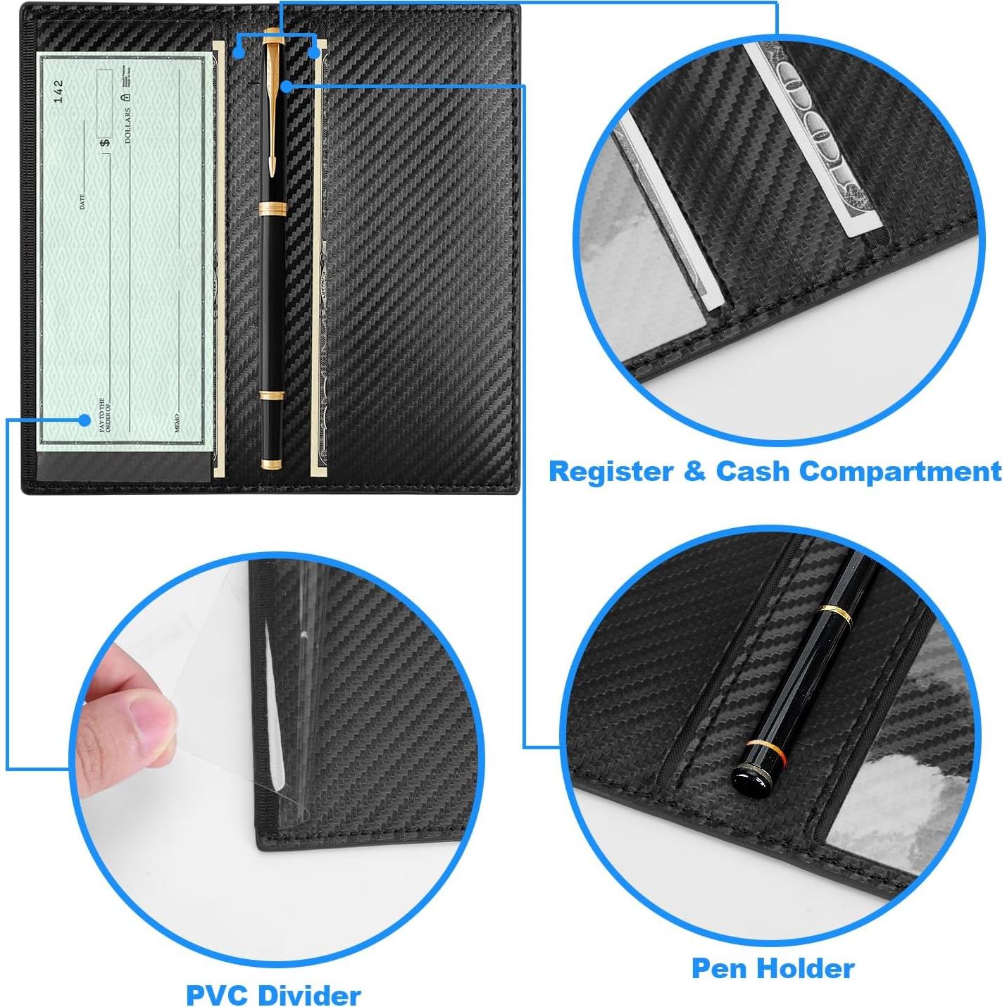 Funda de Chequera de Cuero Premium Casmonal con Bloqueo RFID