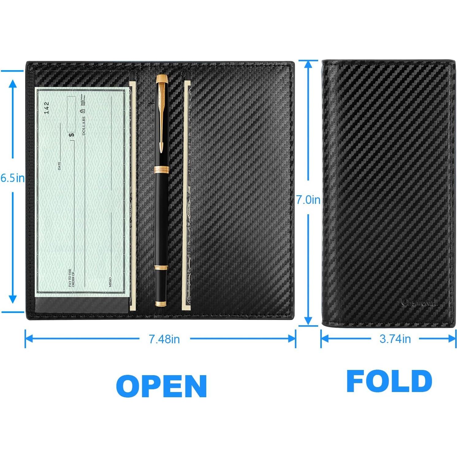 Funda de Chequera de Cuero Premium Casmonal con Bloqueo RFID