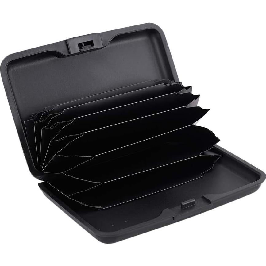 ELFISH Caja de Tarjetas de Crédito Bloqueador RFID Aluminio Negro