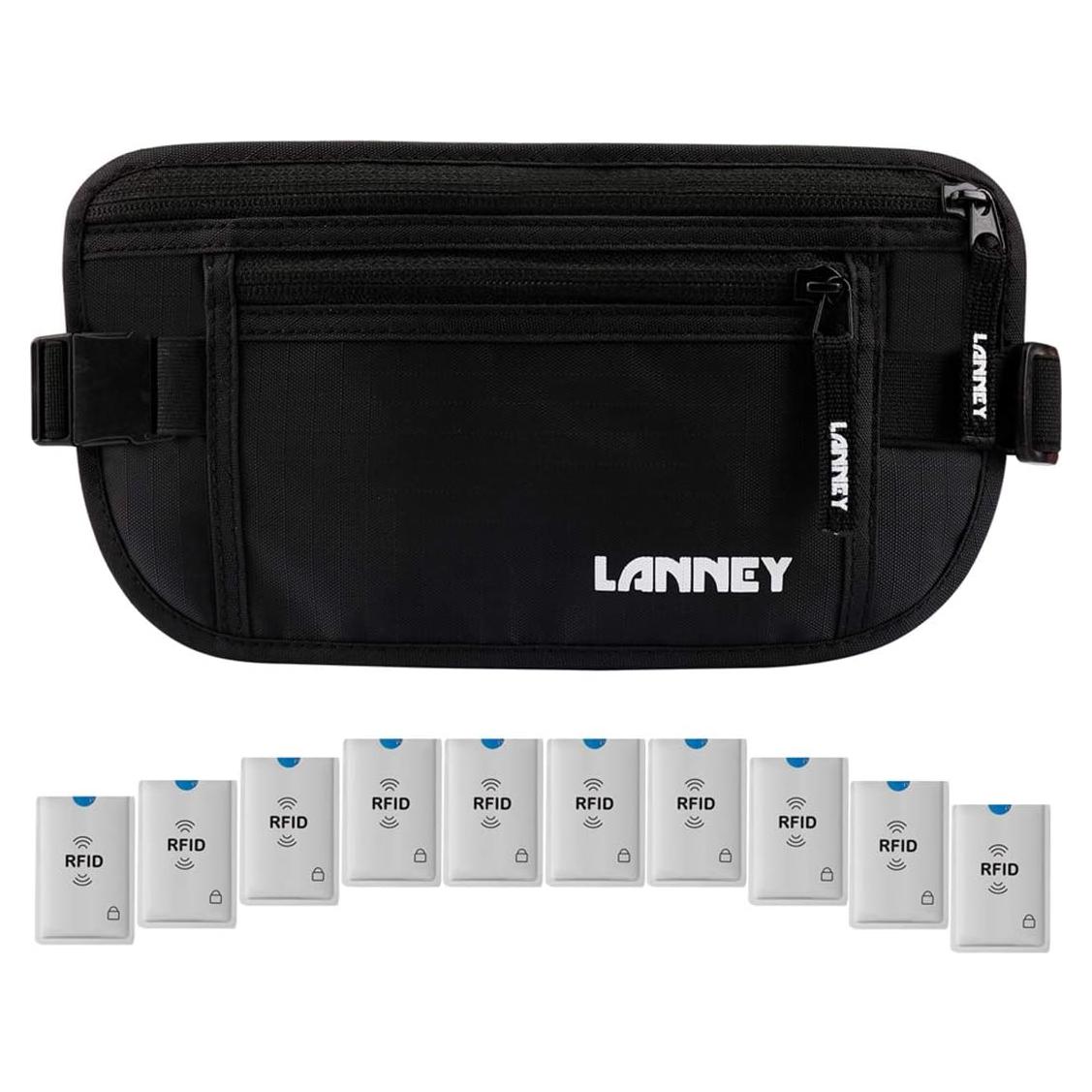 Cinturón de Dinero LANNEY con Bloqueo RFID - Negro