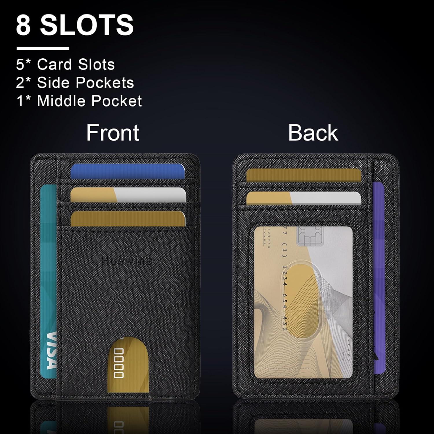 Billetera delgada Hoewina con bloqueo RFID para hombres y mujeres