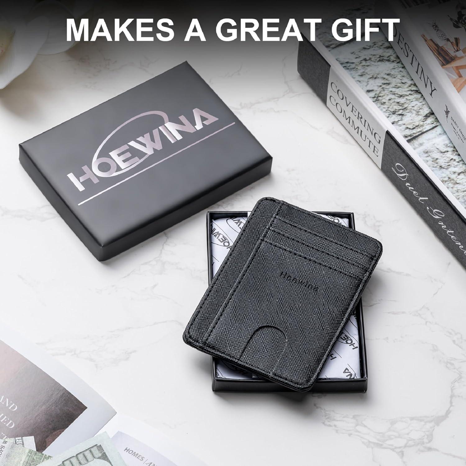 Billetera delgada Hoewina con bloqueo RFID para hombres y mujeres