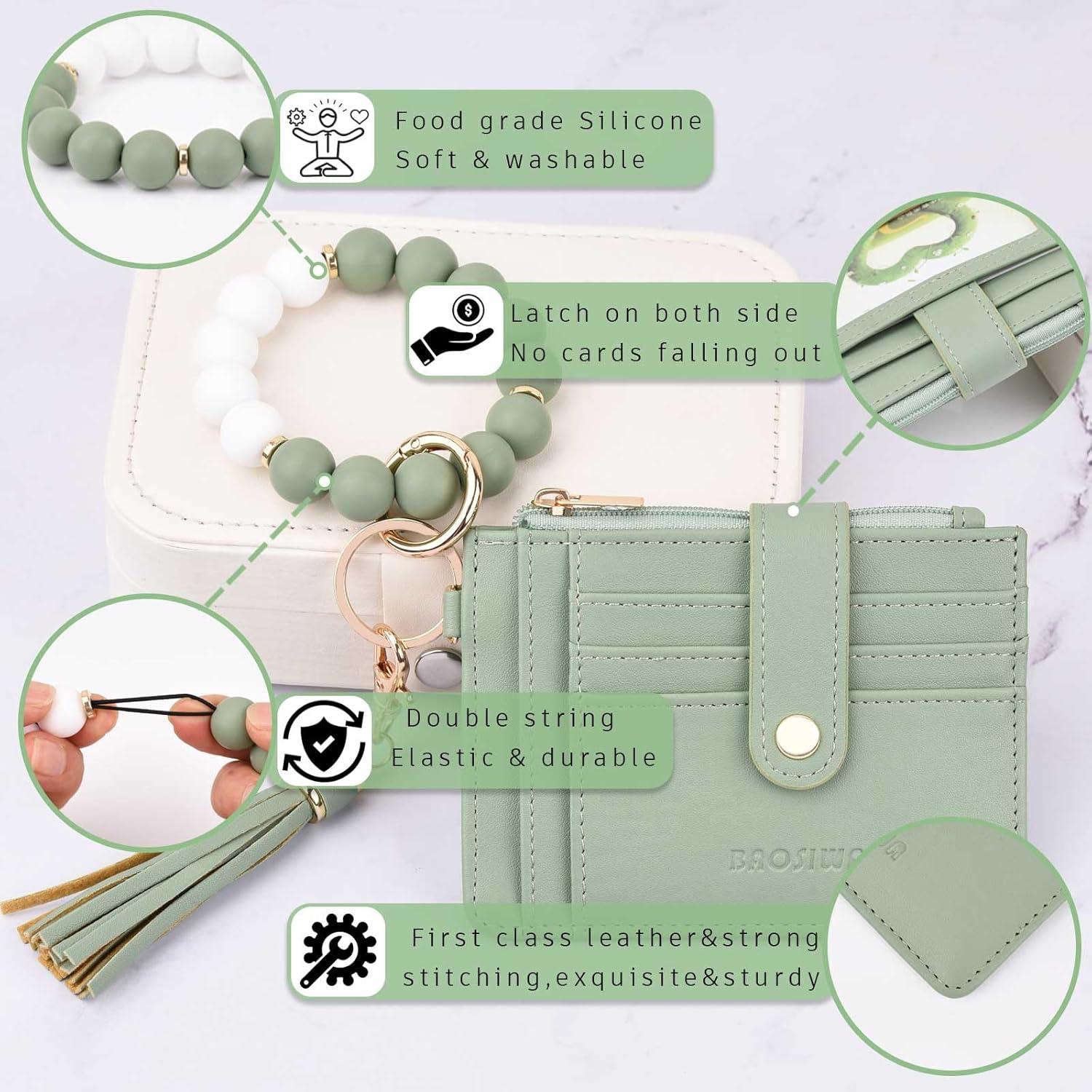 Monedero RFID Delgado Verde BAOSIWA con Correa para Muñeca