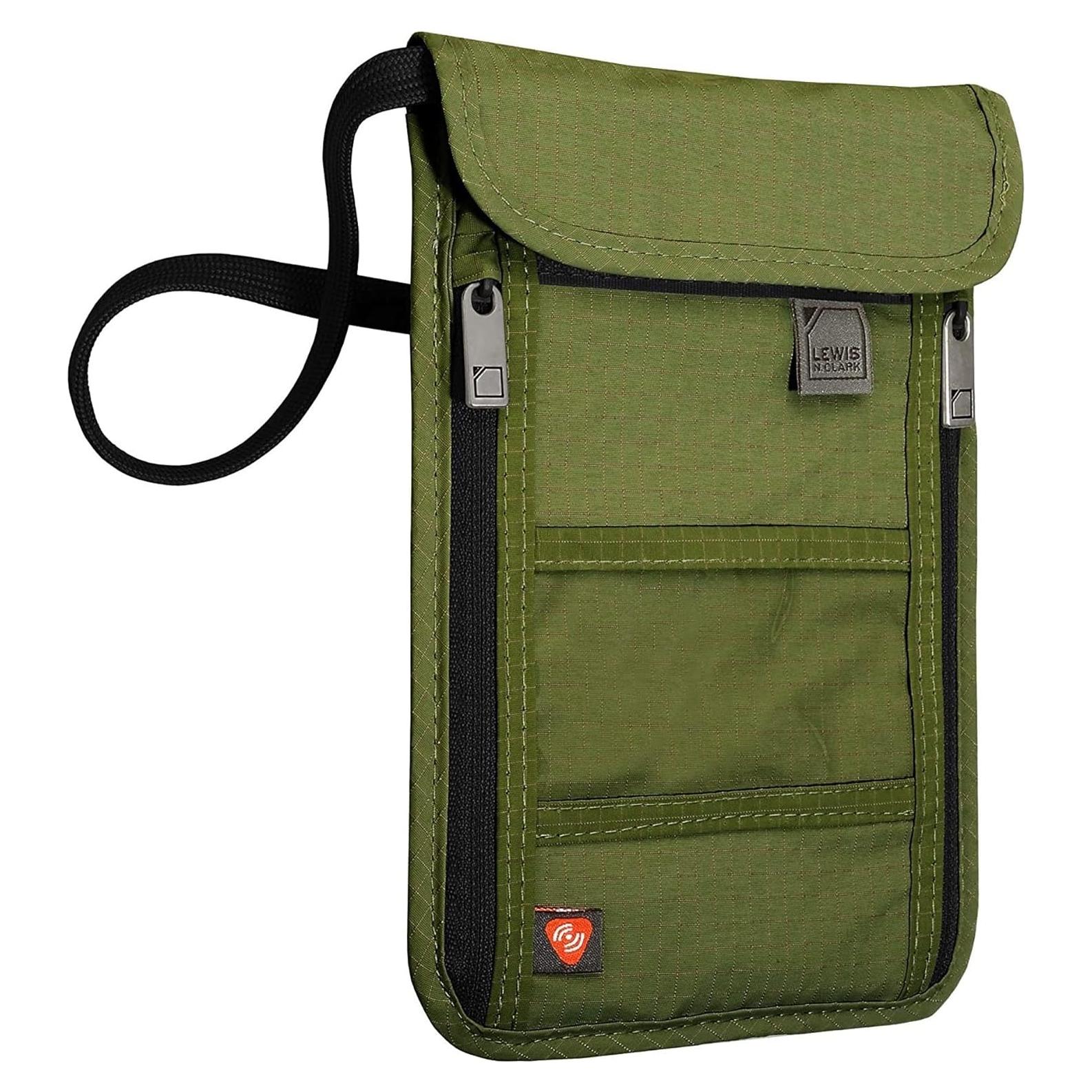 Billetera de bloqueo RFID Lewis N. Clark Oliva 20.3x14 cm