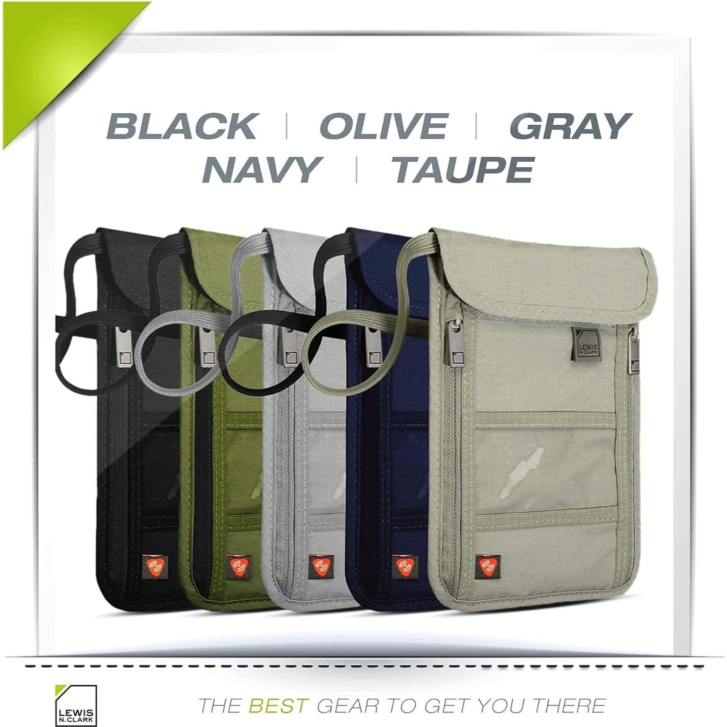 Billetera de bloqueo RFID Lewis N. Clark Oliva 20.3x14 cm