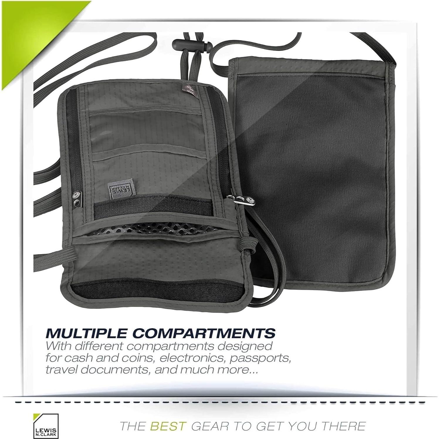 Billetera de bloqueo RFID Lewis N. Clark Oliva 20.3x14 cm