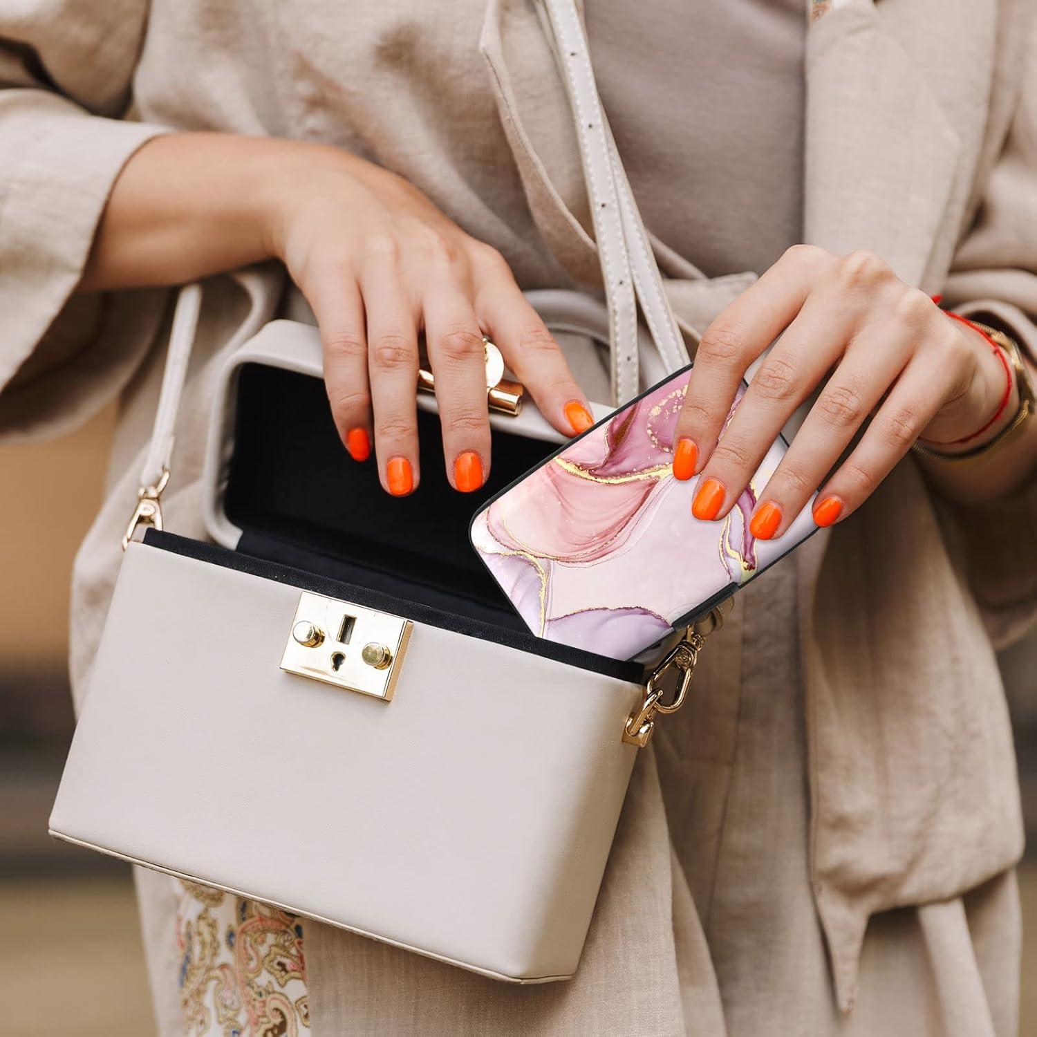 Portatarjetas de Crédito Aluminio Atufsuat Mármol Rosa RFID