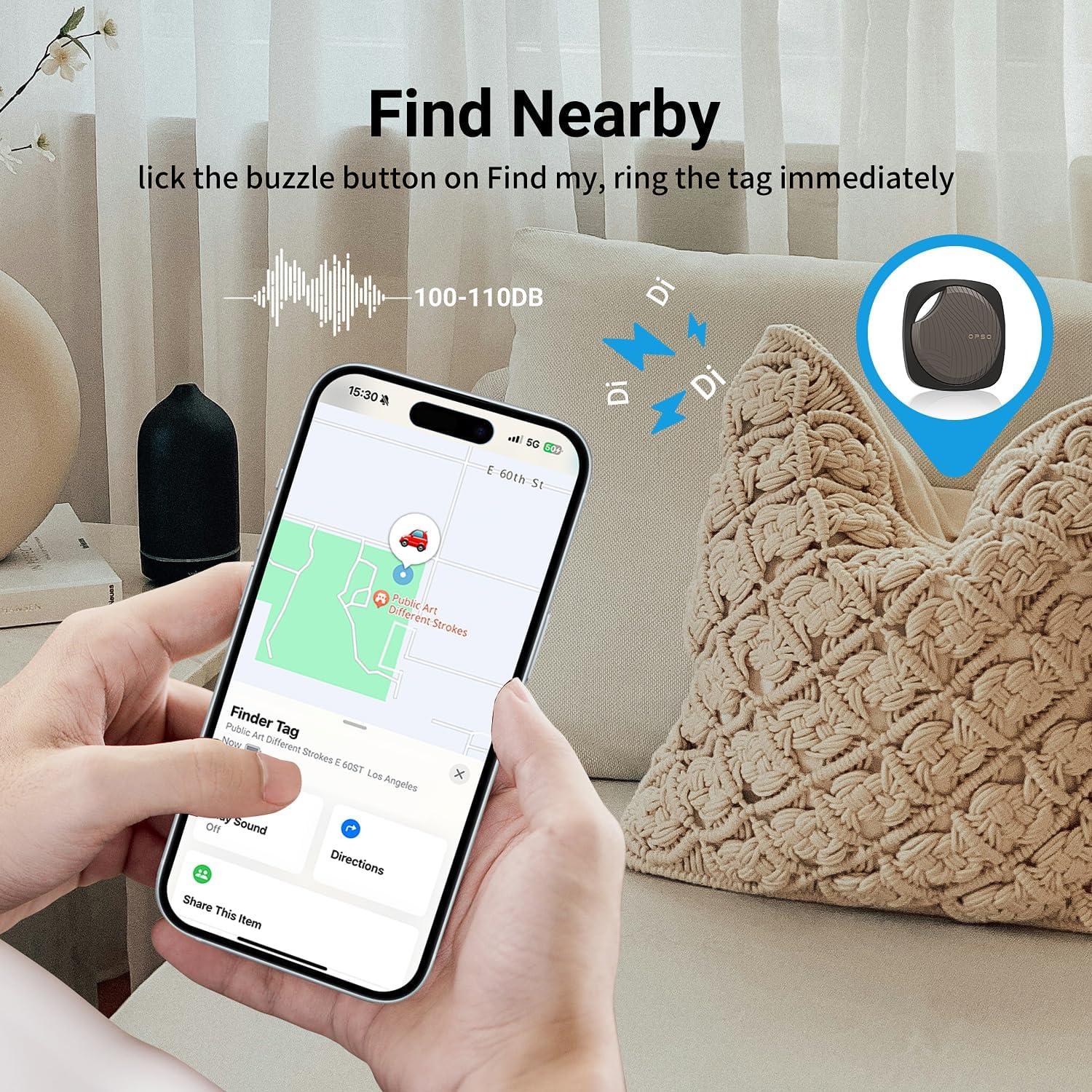 Rastreador Bluetooth OPSO Finder Tag 4PC Negro - Impermeable