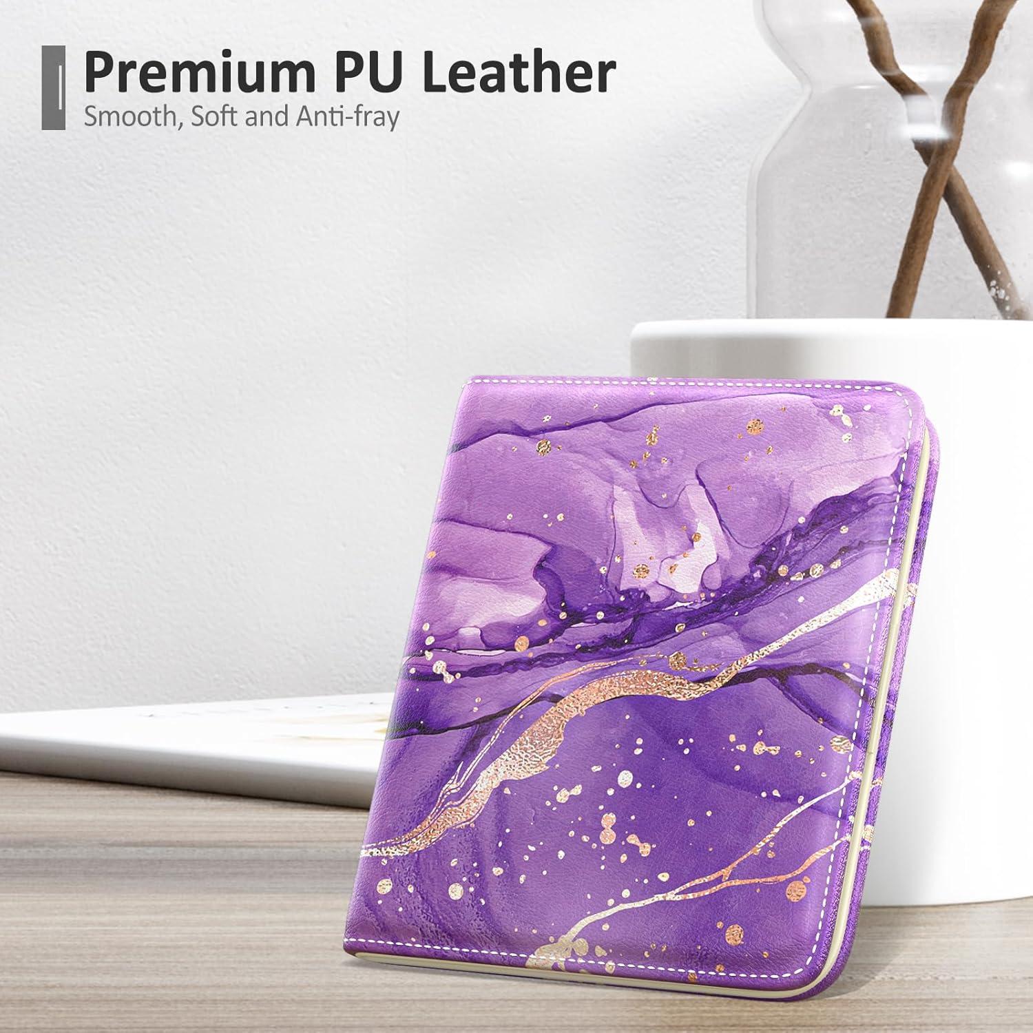 Cartera RFID Compacta Nipichsha para Mujeres - Mármol Púrpura